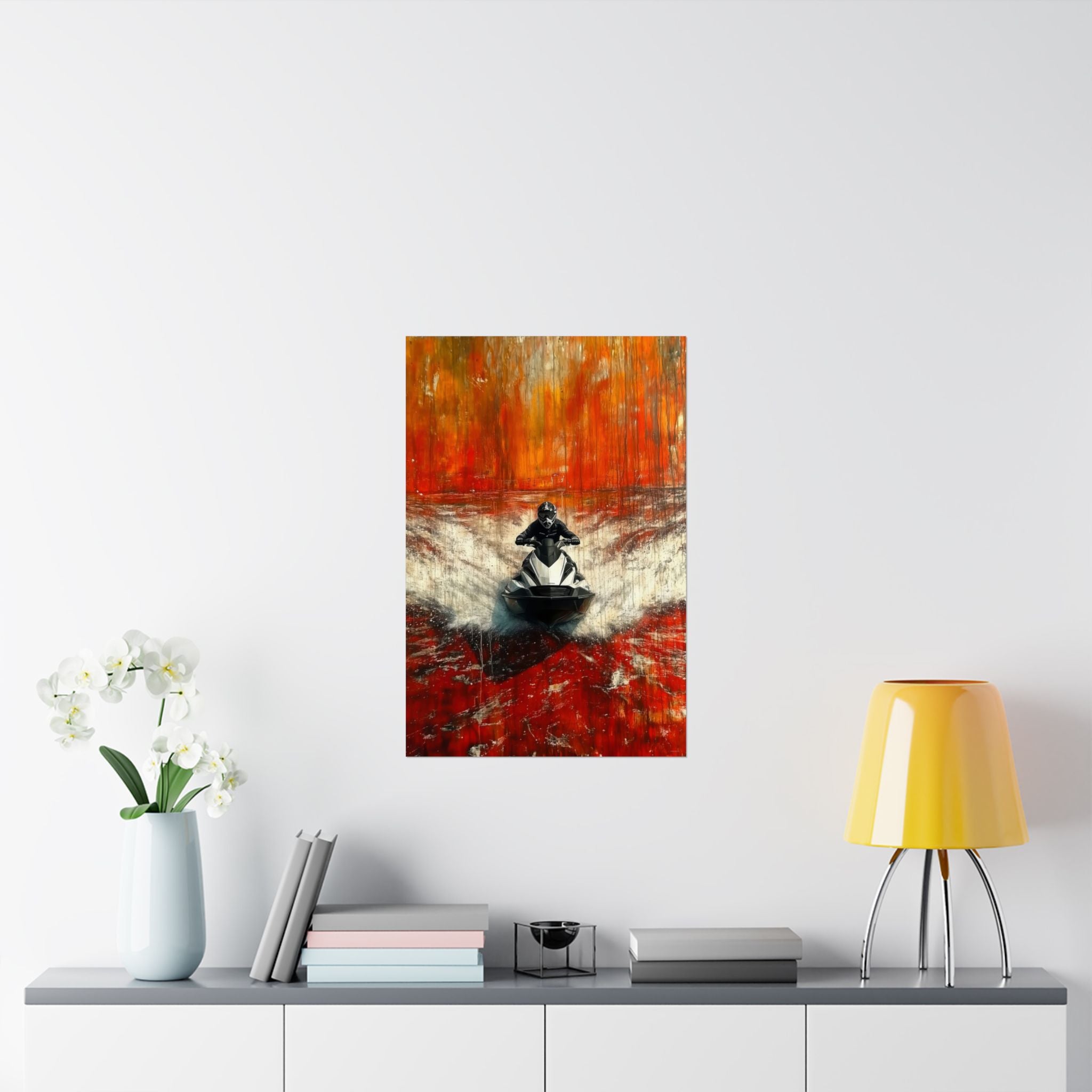 Skier in Red - Watersports - Poster