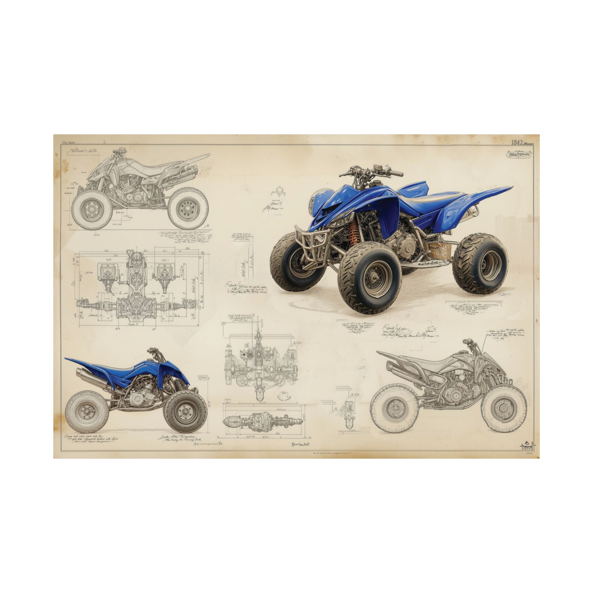ATV Blueprint - ATV/UTV - Gallery Print Poster - DC0292