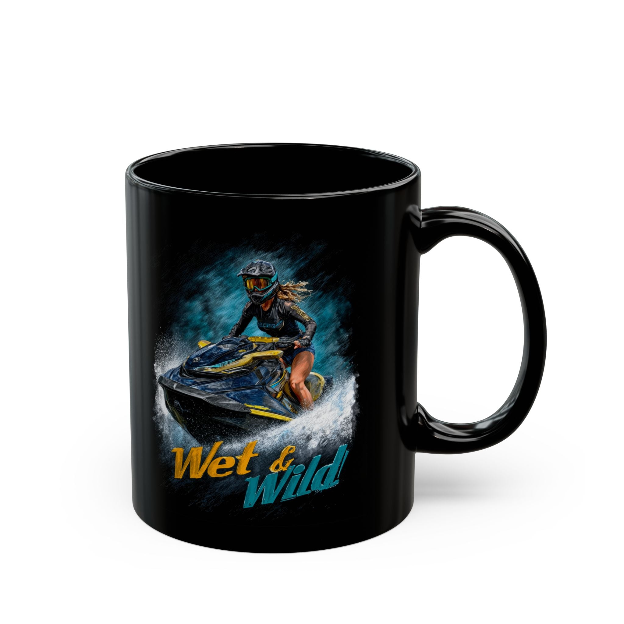 Wet & Wild Black Mug (11oz, 15oz) - Watersports - DC0284