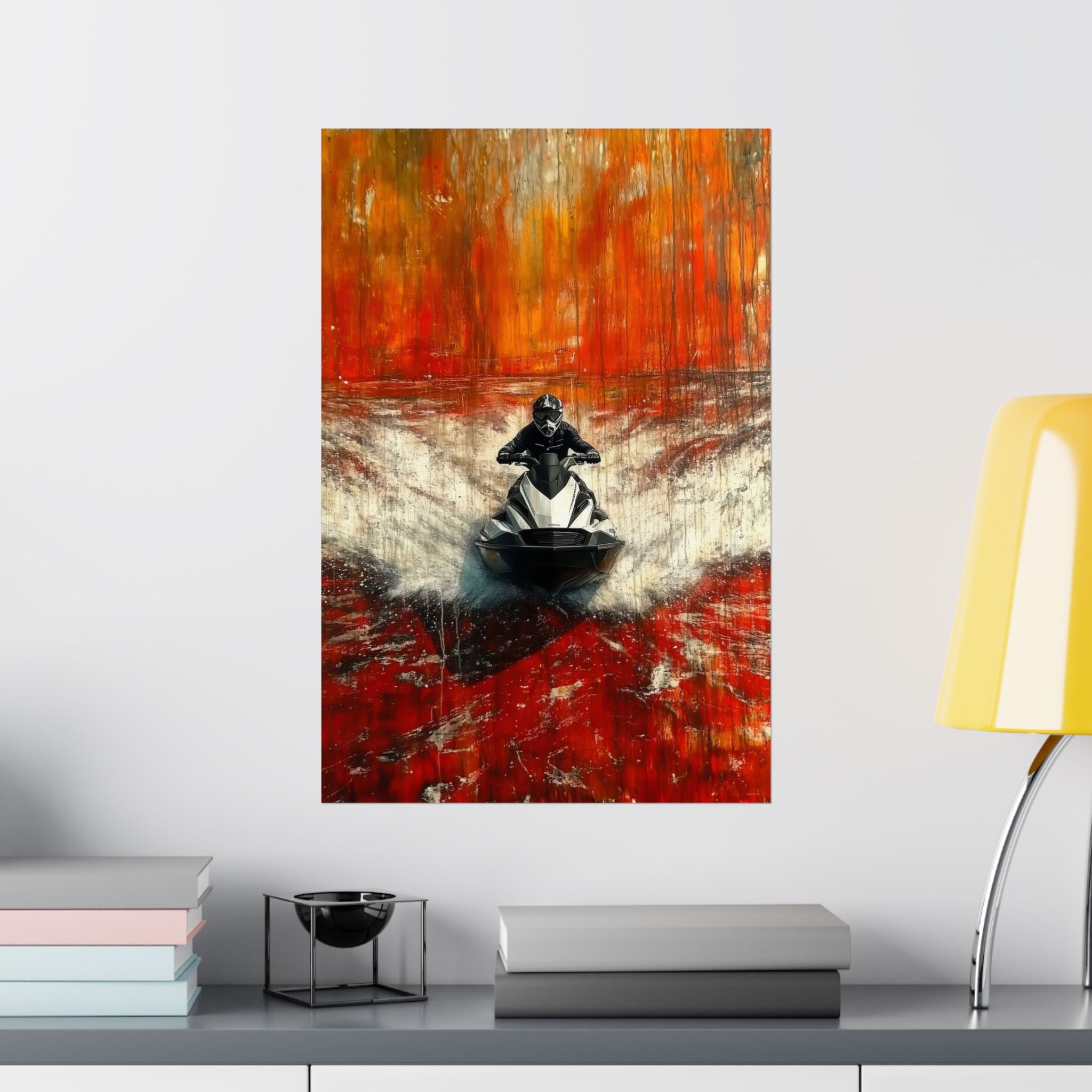 Skier in Red - Watersports - Poster