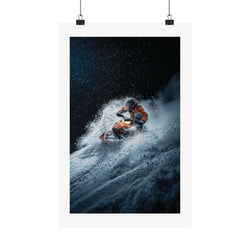 Downhill Cold Rush -  Snowmobile - Gallery Print Poster - DC0190