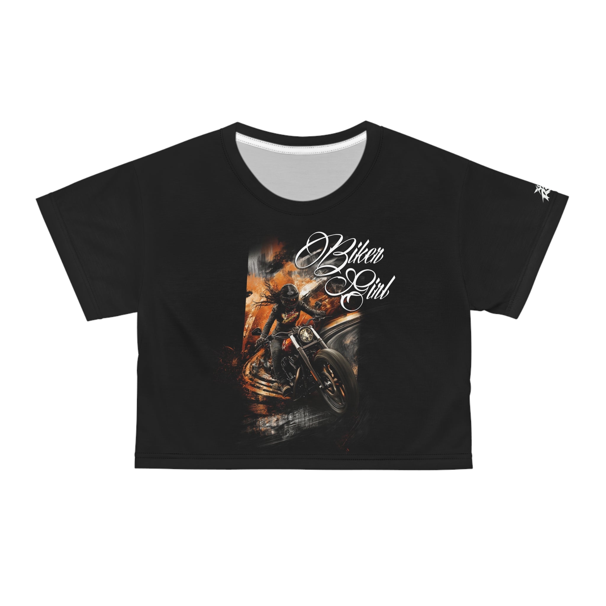 Biker Girl -  Motorcycle - Women's Crop Tee - DC0237