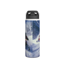 Racing Through the Pass - Snowmobiles - Stainless Steel Water Bottle, Standard Lid - DC0247