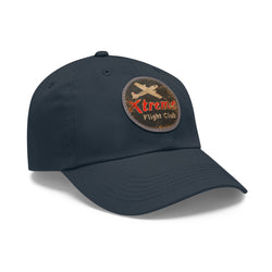 Xtreme Riderz Flight Club Vintage Airplane ~ Dad Hat with Leather Patch