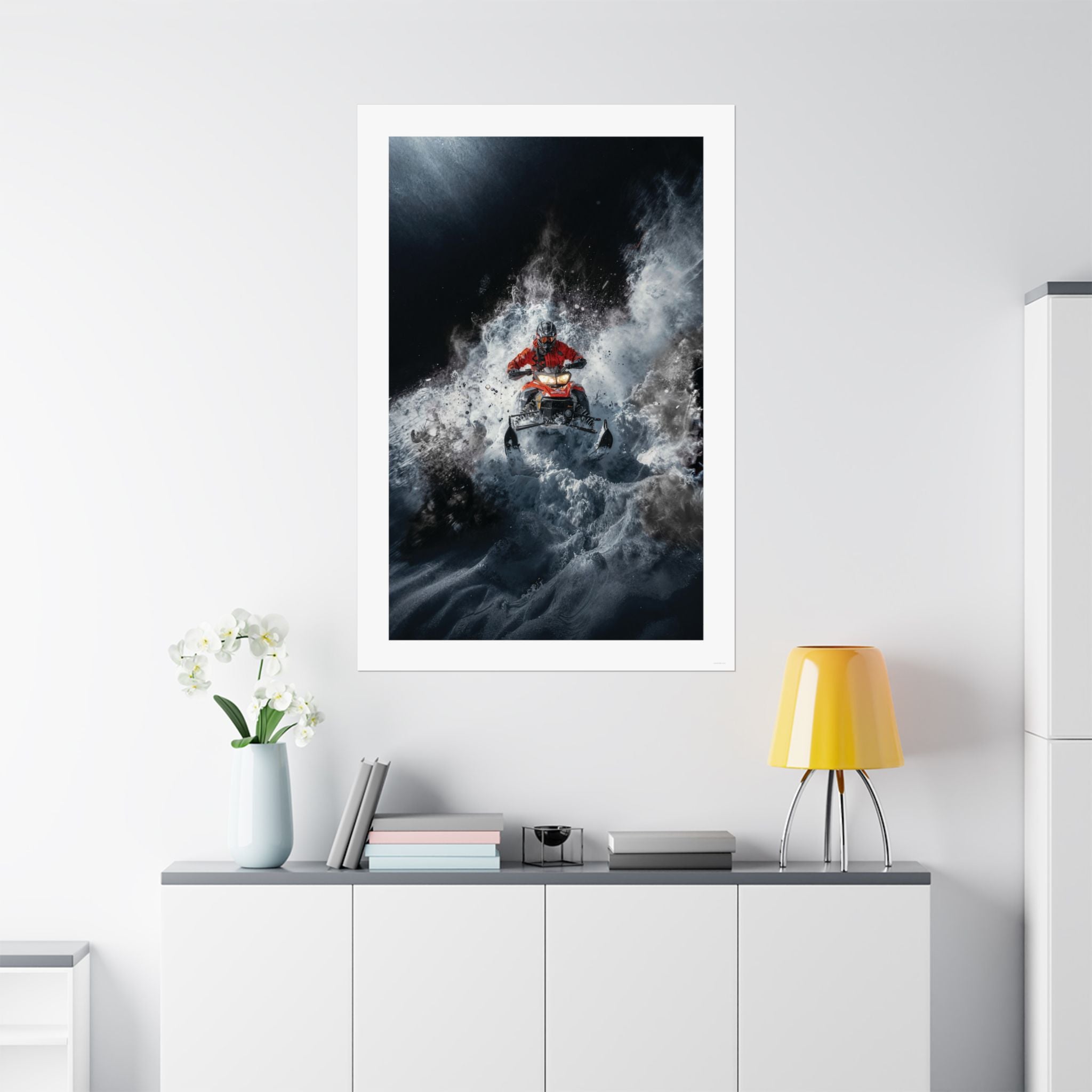 Avalanche Run - Snowmobile - Gallery Print Poster - DC0191