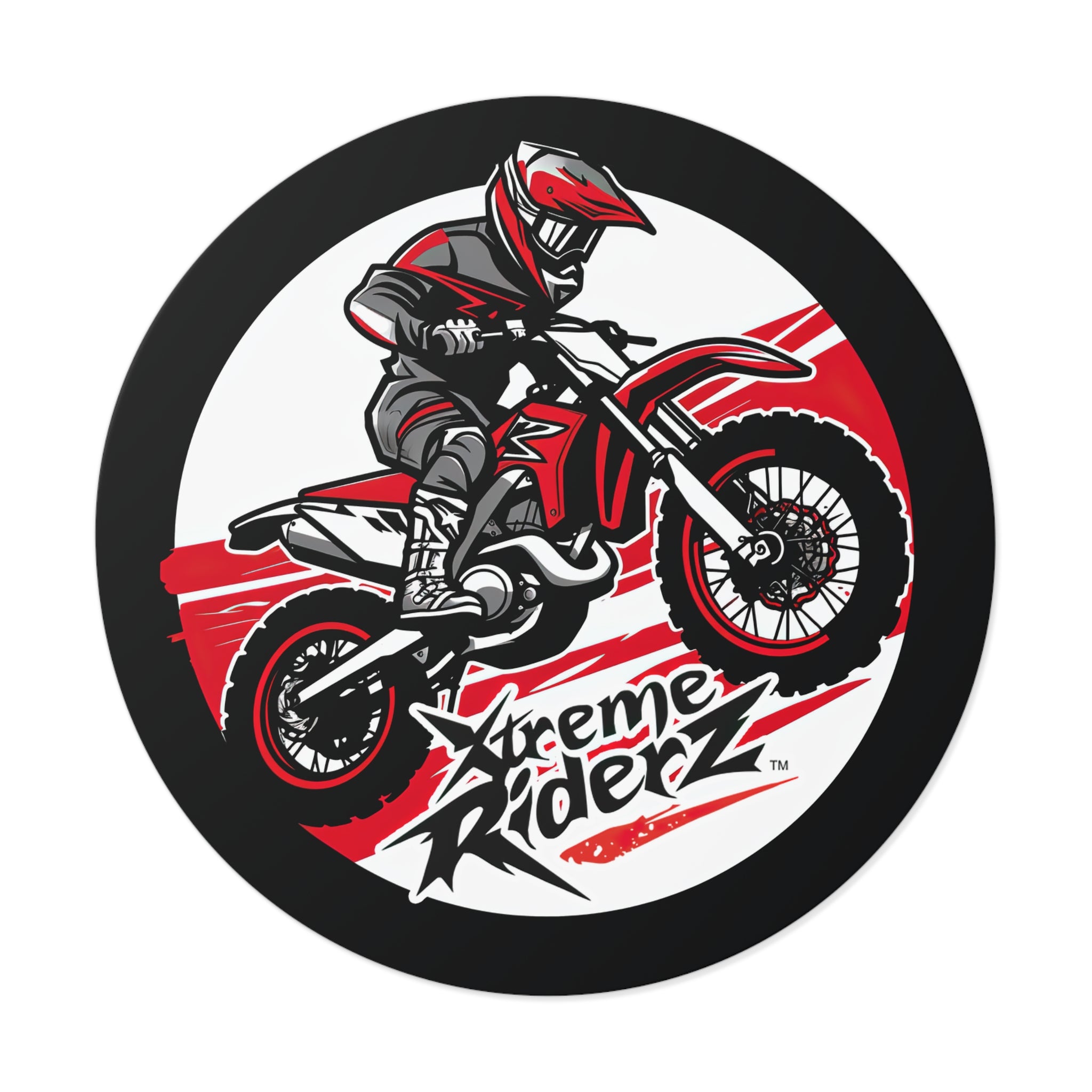 Motocross- Xtreme Riderz- Round Vinyl Stickers