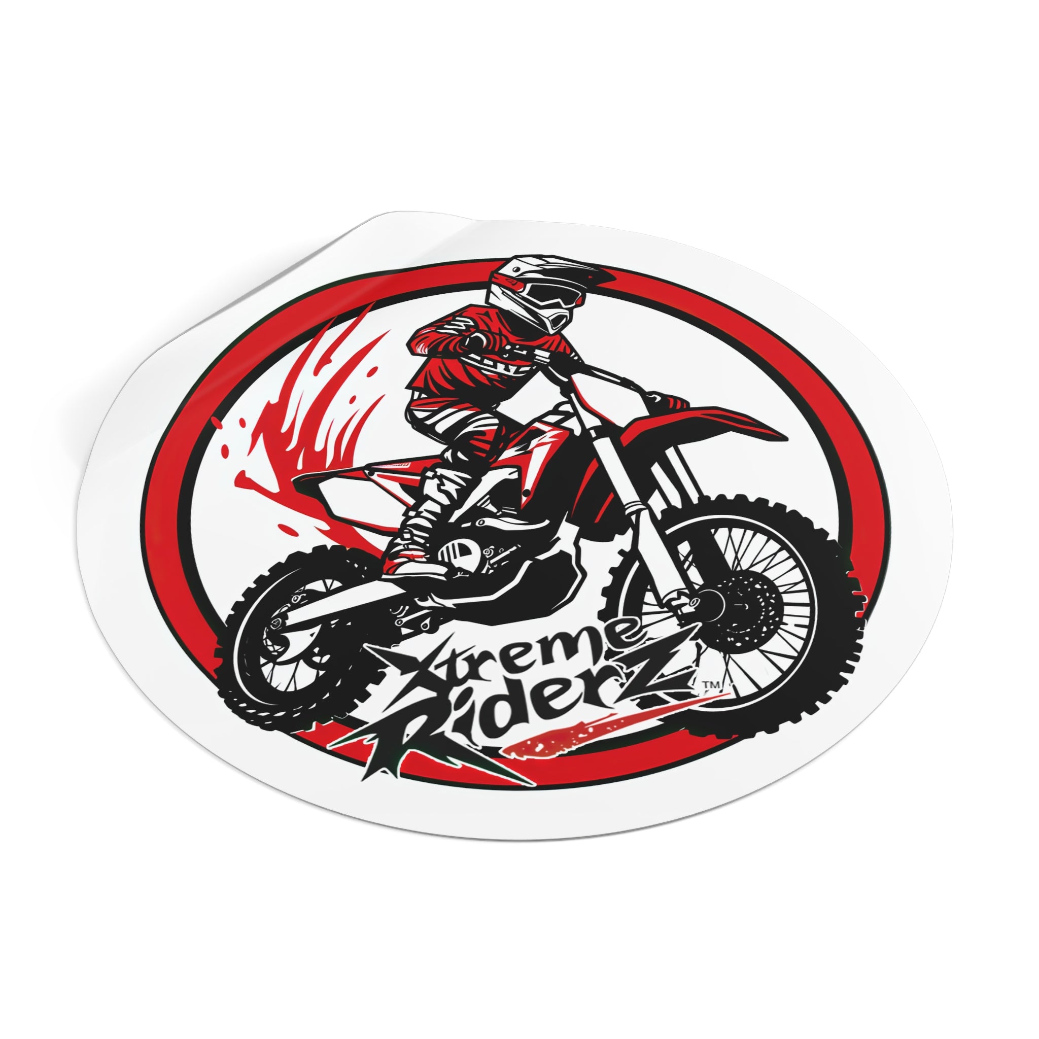 Motocross- Xtreme Riderz- Round Vinyl Stickers