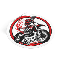 Motocross- Xtreme Riderz- Round Vinyl Stickers