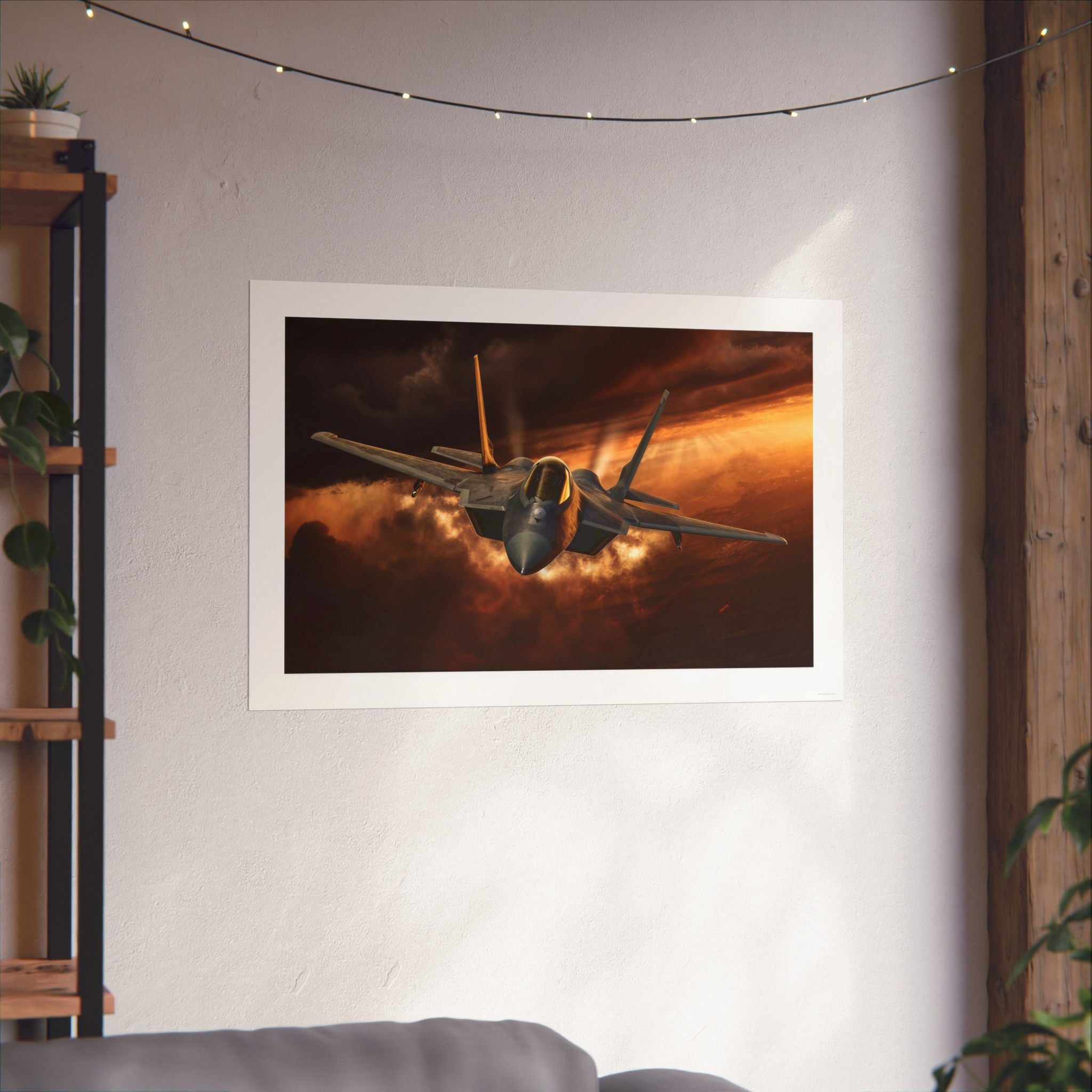 F22 Raptor Sunset Storm - Aviation - Gallery Print Poster - DC0268
