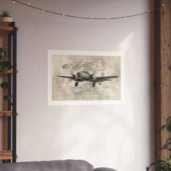 B-25 Blue Print - Aviation - Gallery Print Poster - DC0152