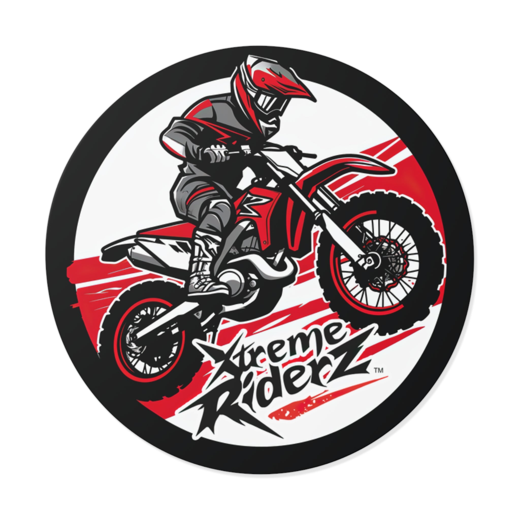 Motocross- Xtreme Riderz- Round Vinyl Stickers