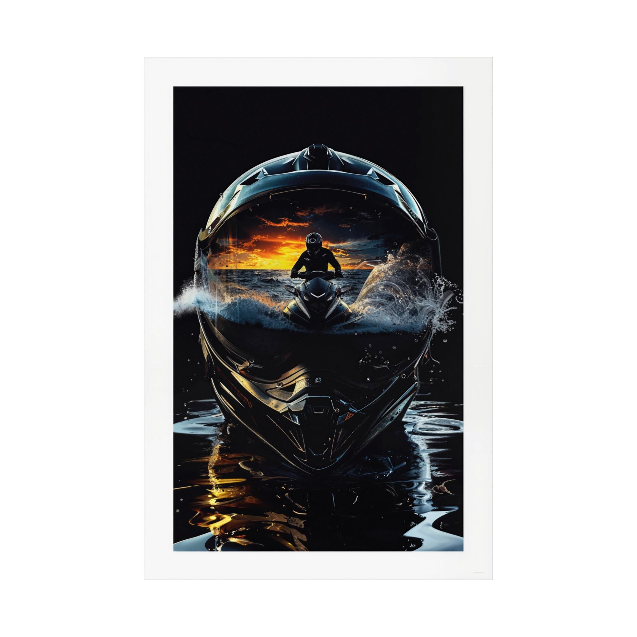 Sunset Helmet - Watersports - Gallery Print Poster - DC0210