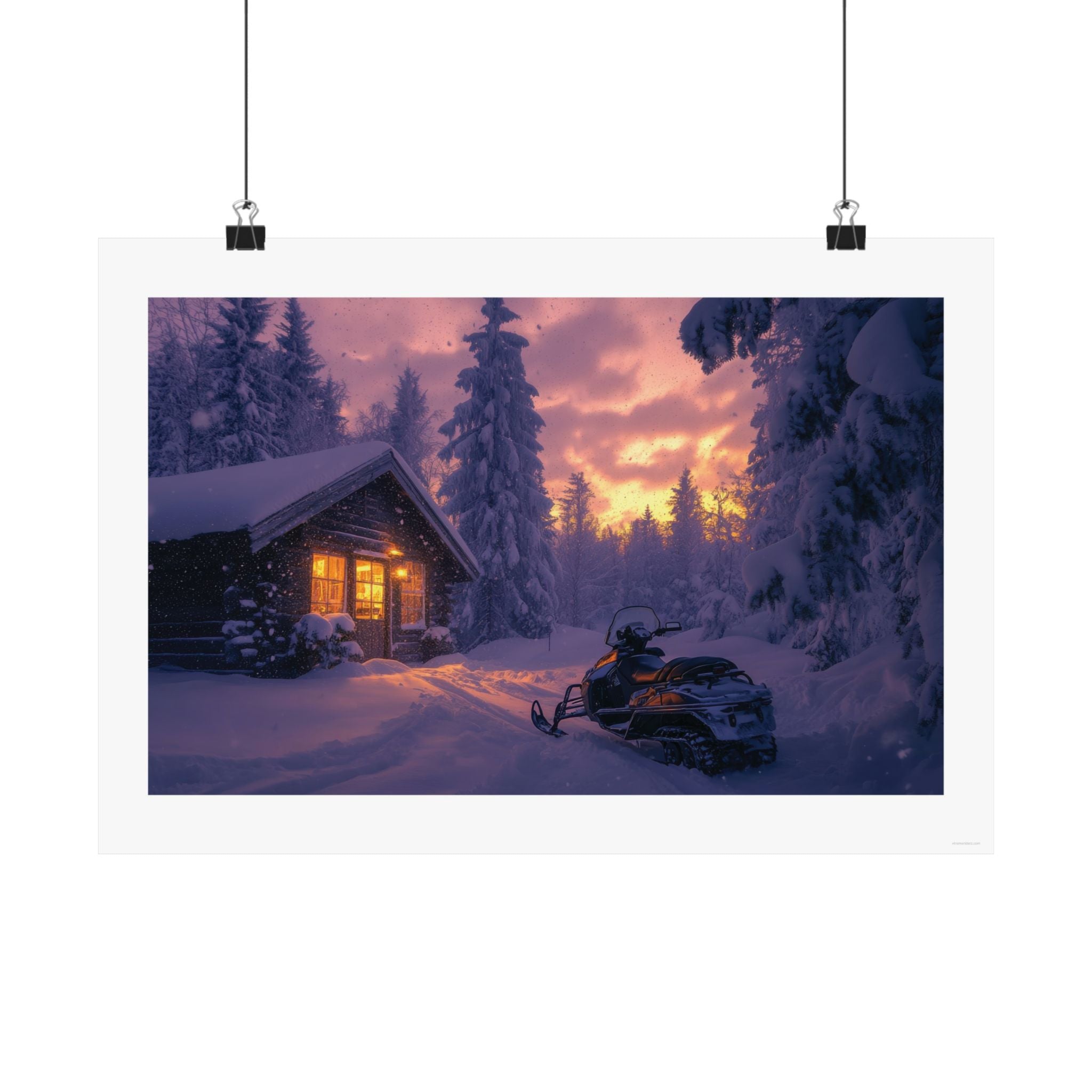 Winter Glow - Snowmobile - Gallery Print Poster - DC0194