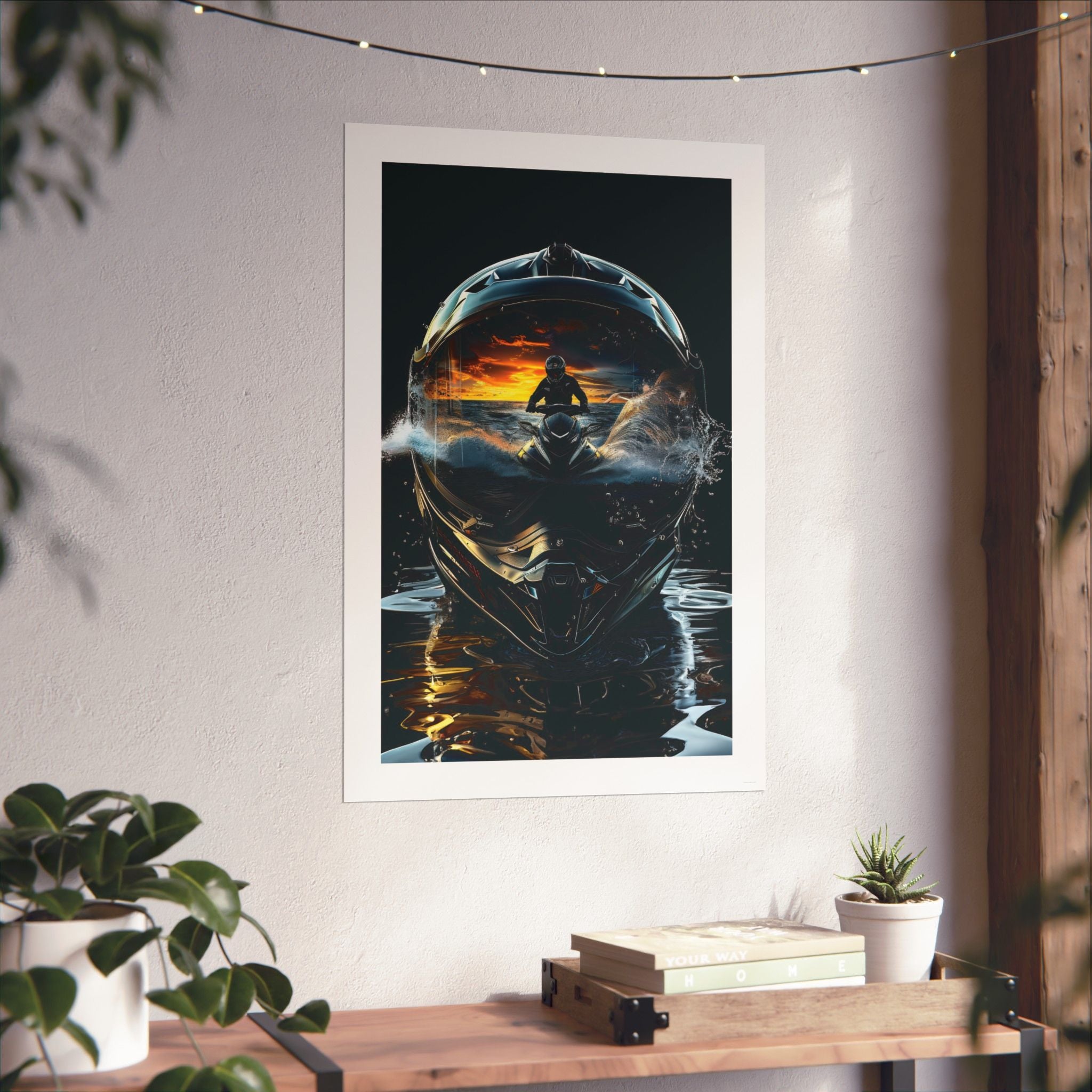 Sunset Helmet -  Watersports - Gallery Print Poster - DC0210