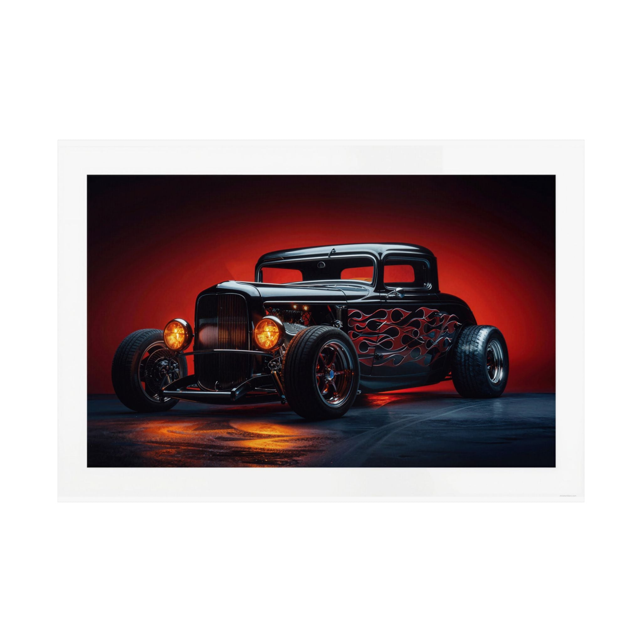 Flamed Deuce Coupe - Auto - Gallery Print Poster - DC0137