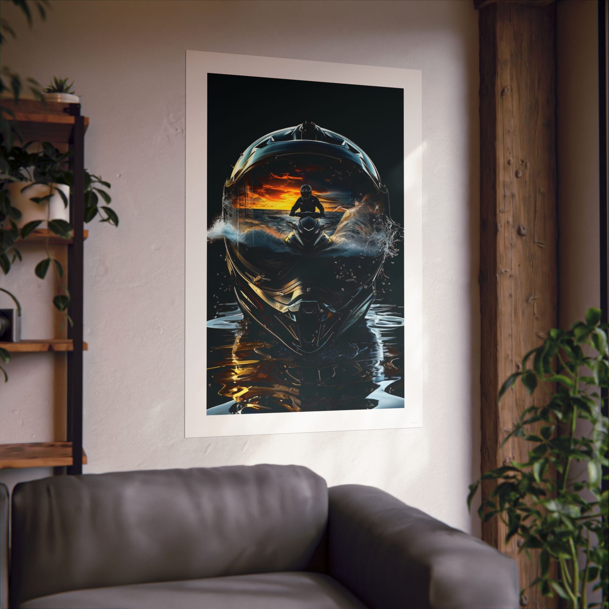 Sunset Helmet -  Watersports - Gallery Print Poster - DC0210