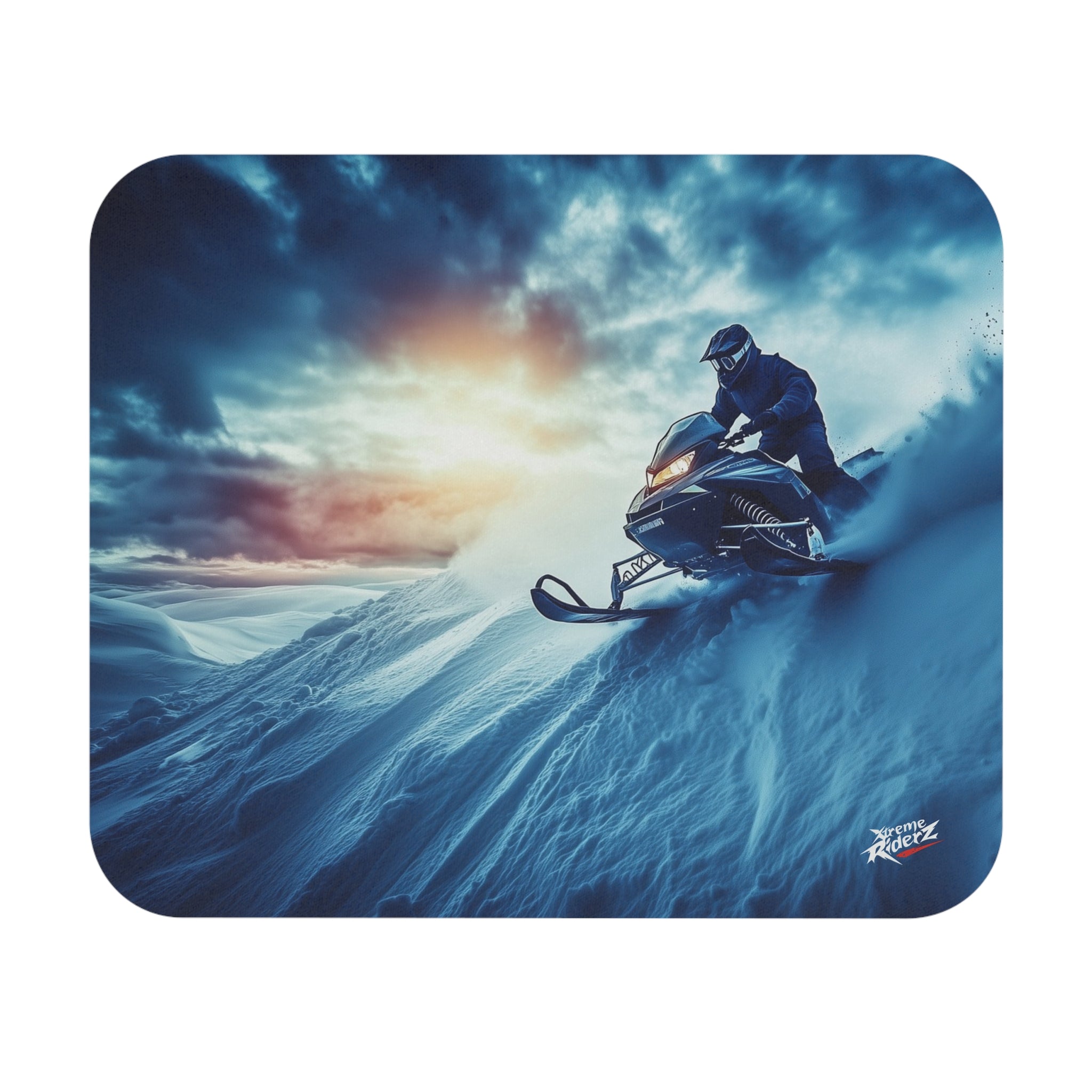 On the Edge of Sundown Mouse Pad (Rectangle) - Snowmobile - DC0311