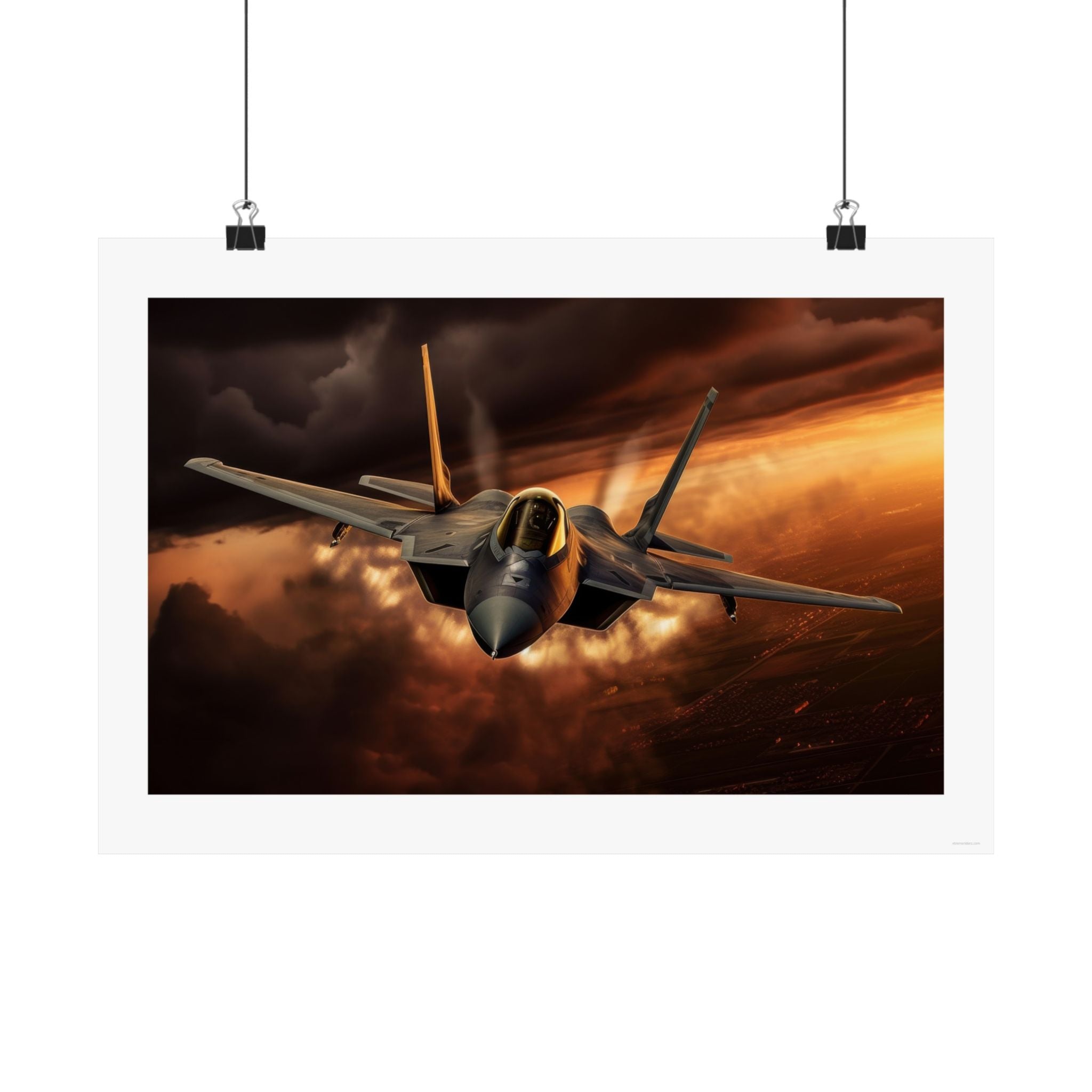 F22 Raptor Sunset Storm - Aviation - Gallery Print Poster - DC0151