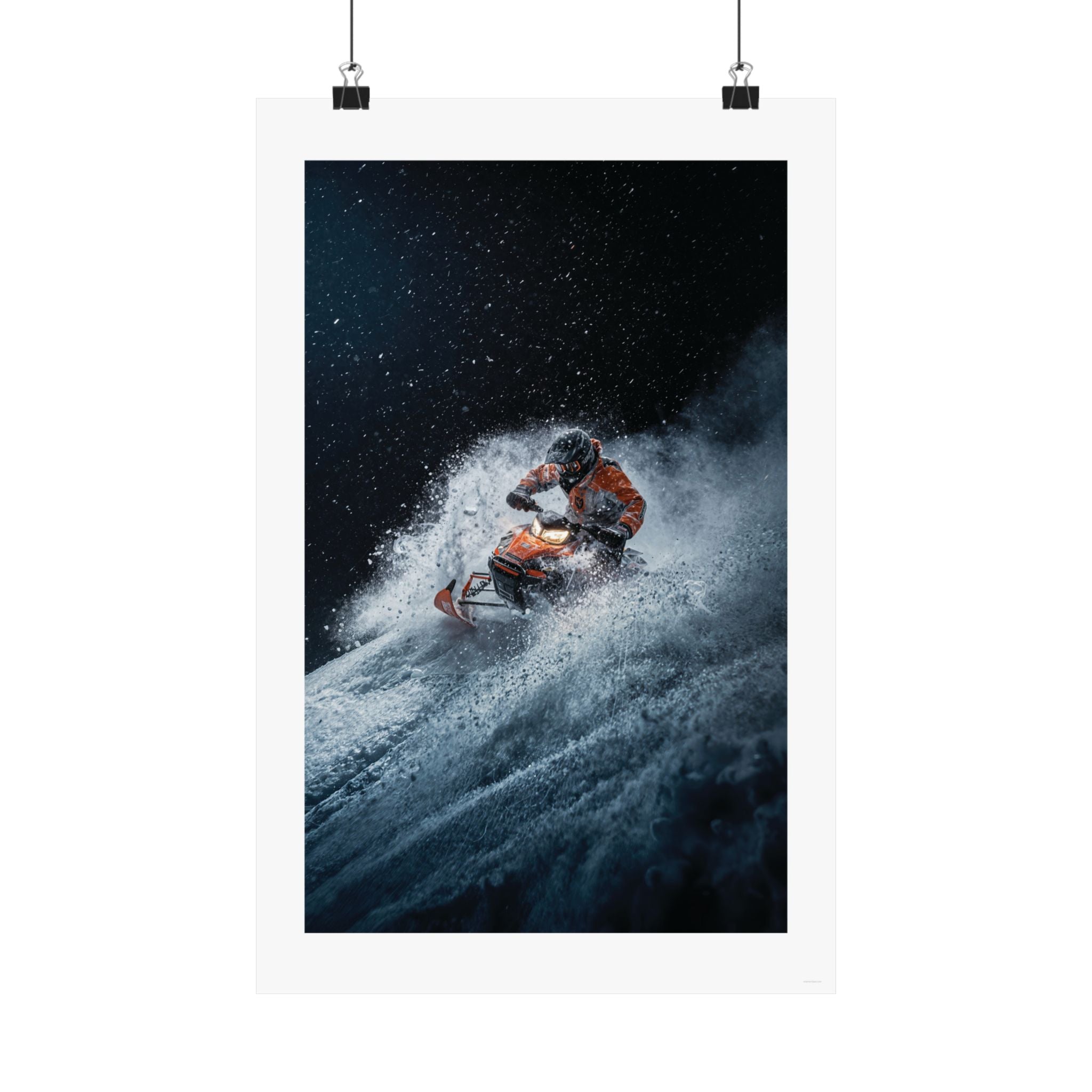 Downhill Cold Rush - Snowmobile - Gallery Print Poster - DC0190