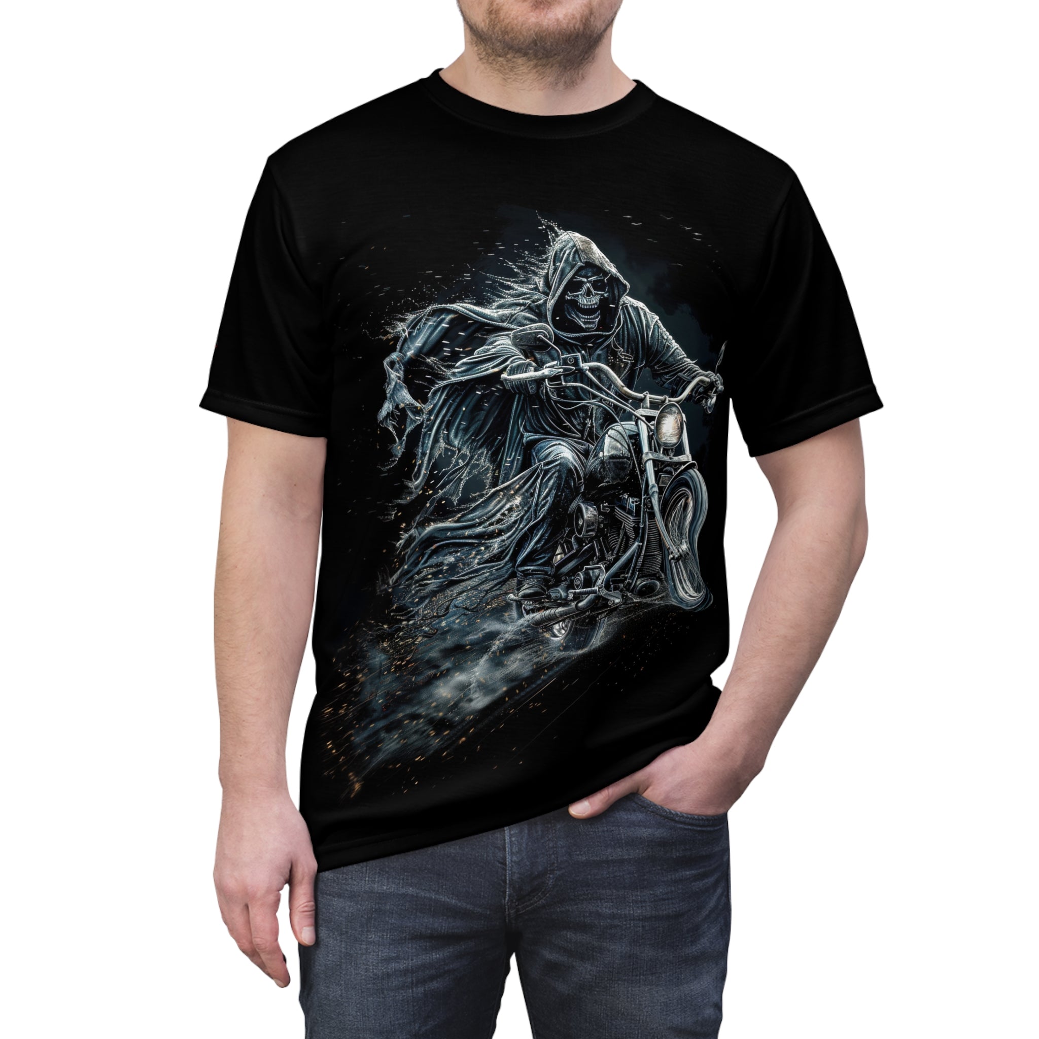 Gray Grim Reaper - Motorcycle - Men's Tee Shirt - DC0114