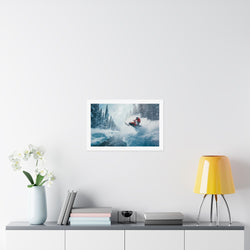 River Jump - Snowmobile  - Gallery Print Poster - DC0193