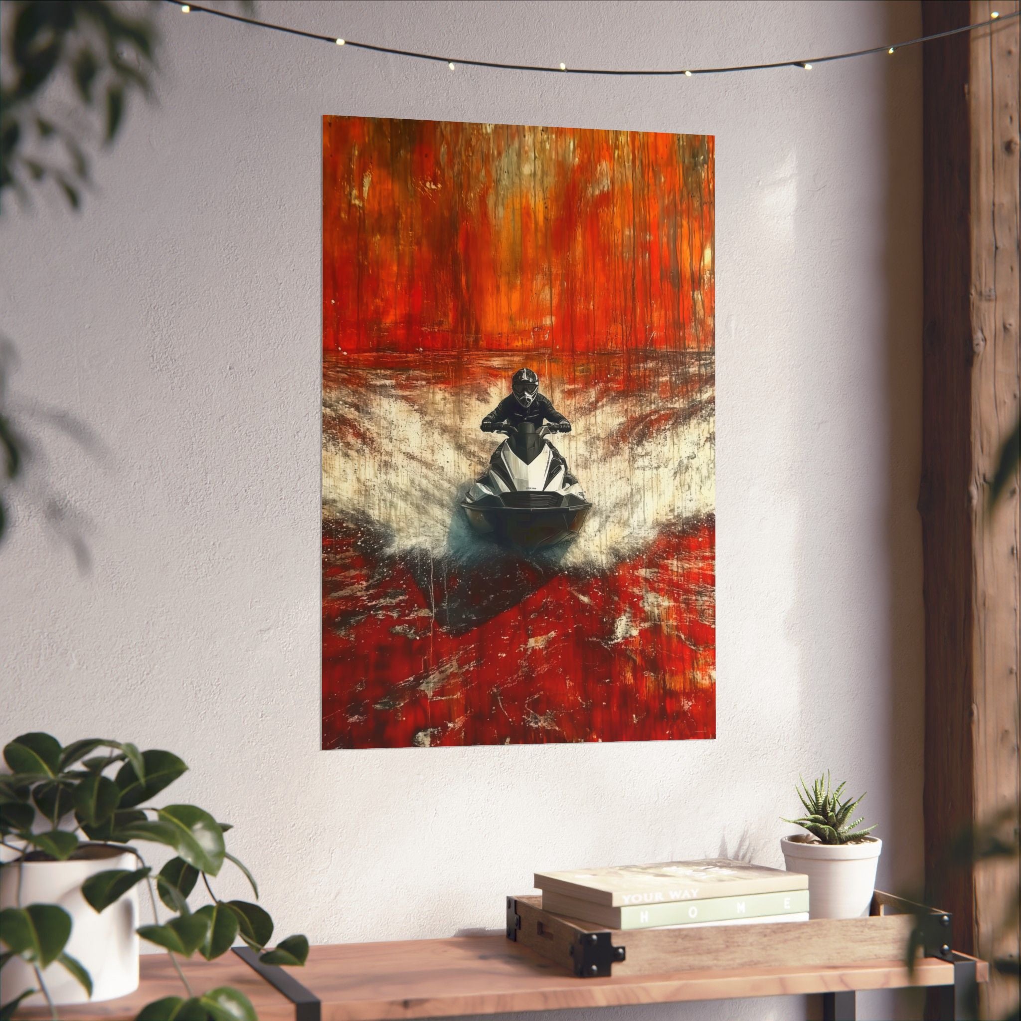 Skier in Red - Watersports - Poster