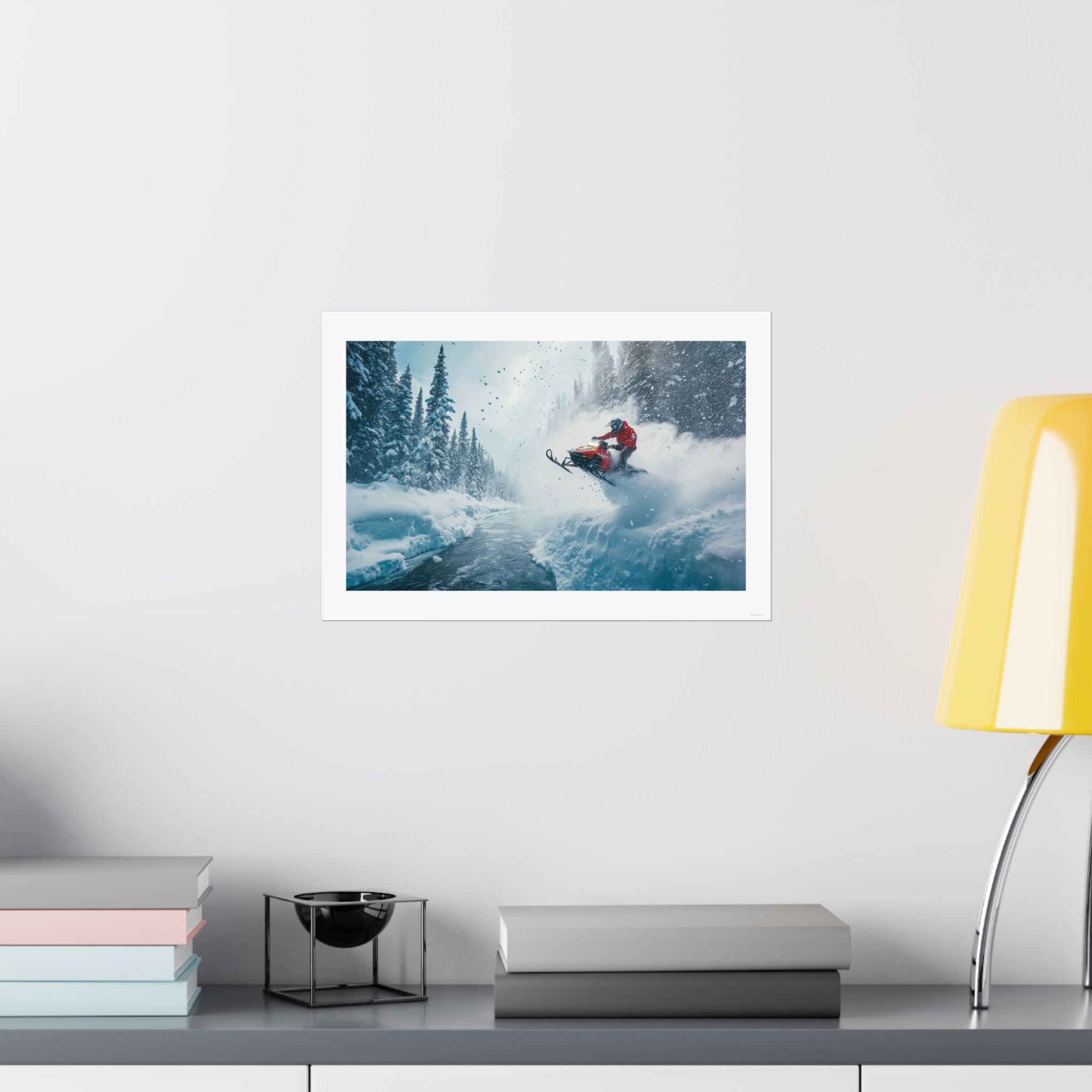 River Jump - Snowmobile  - Gallery Print Poster - DC0193