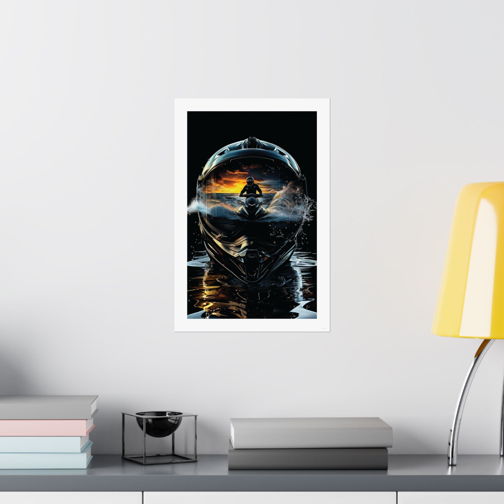 Sunset Helmet -  Watersports - Gallery Print Poster - DC0210