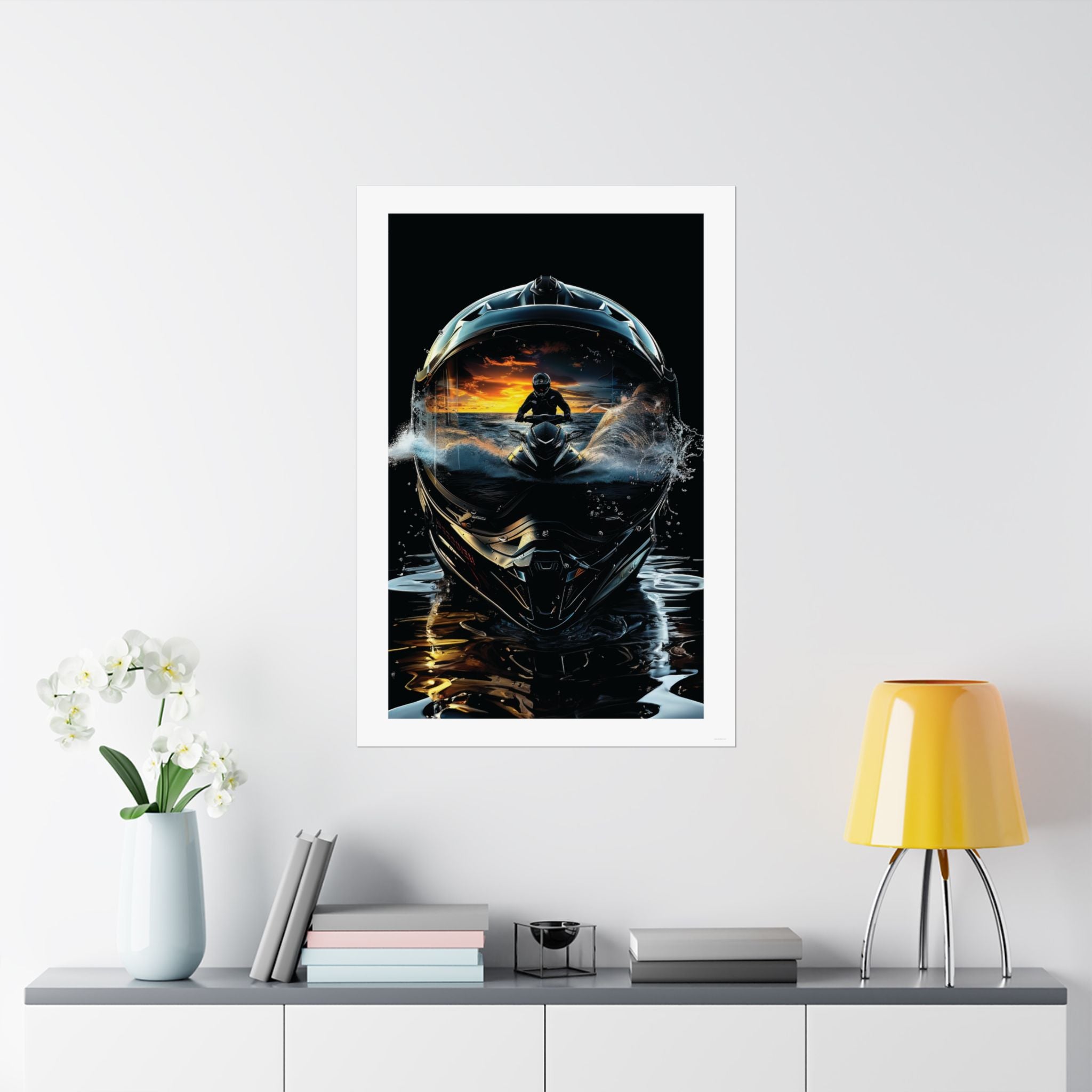 Sunset Helmet -  Watersports - Gallery Print Poster - DC0210