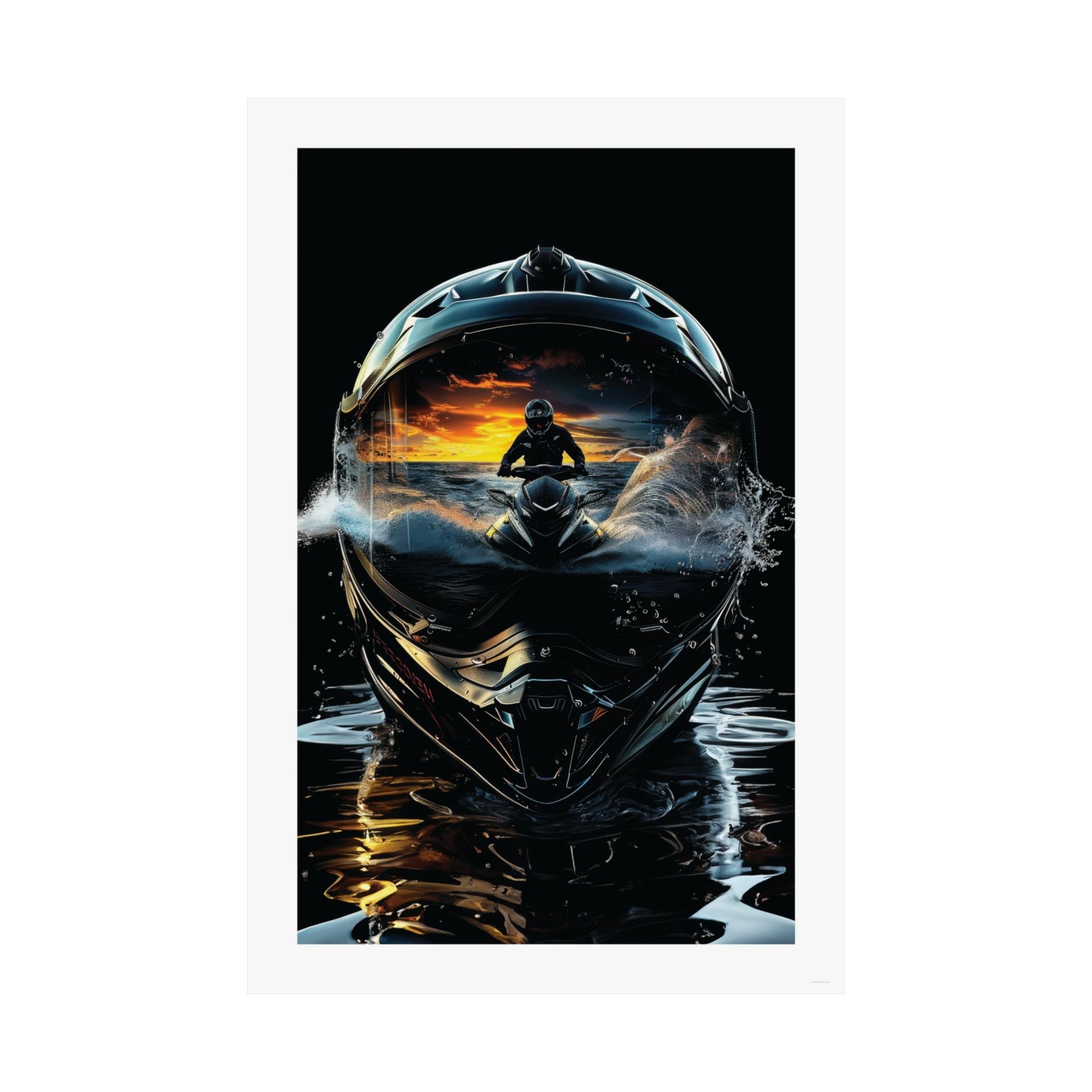 Sunset Helmet -  Watersports - Gallery Print Poster - DC0210