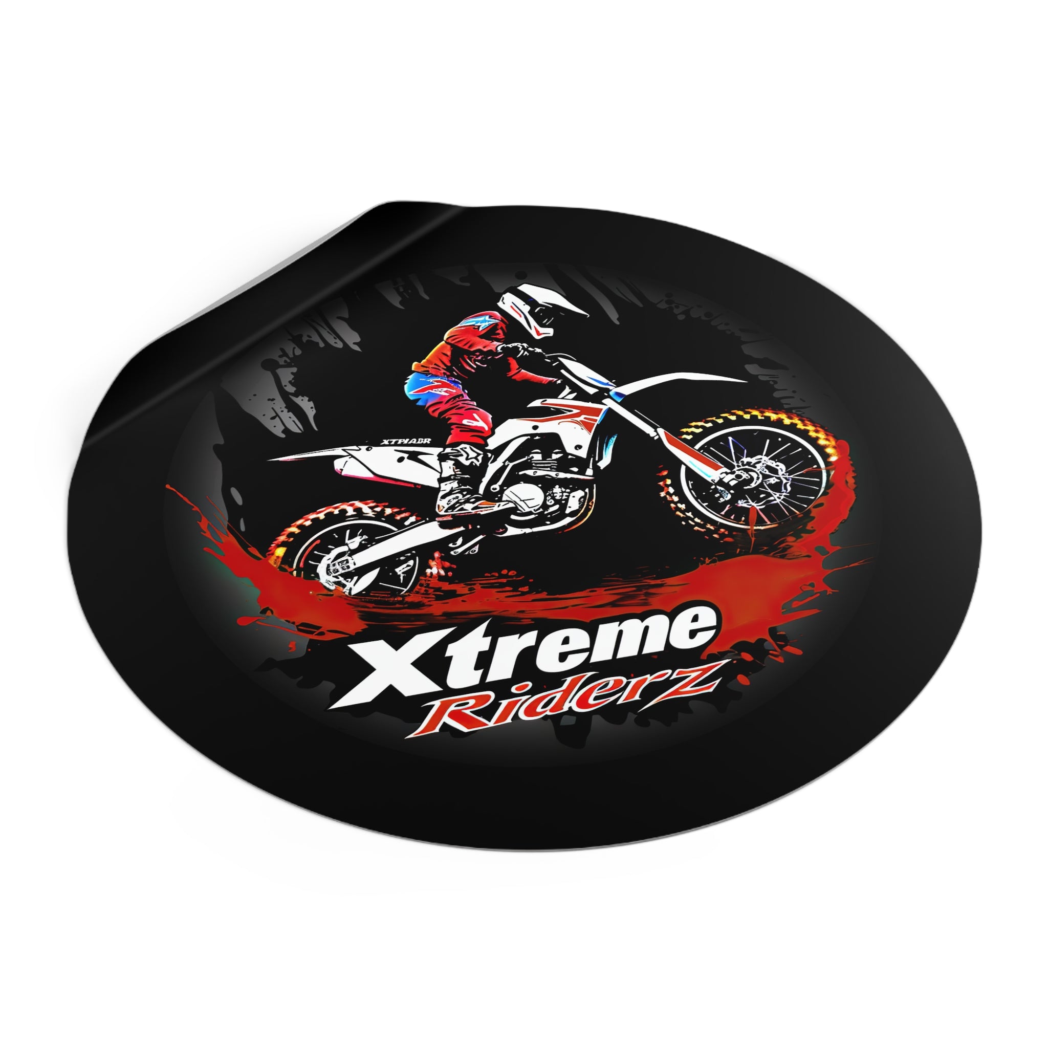 Motocross- Xtreme Riderz- Round Vinyl Stickers