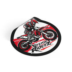 Motocross- Xtreme Riderz- Round Vinyl Stickers