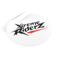 White Round Vinyl Stickers- Xtreme Riderz Brand