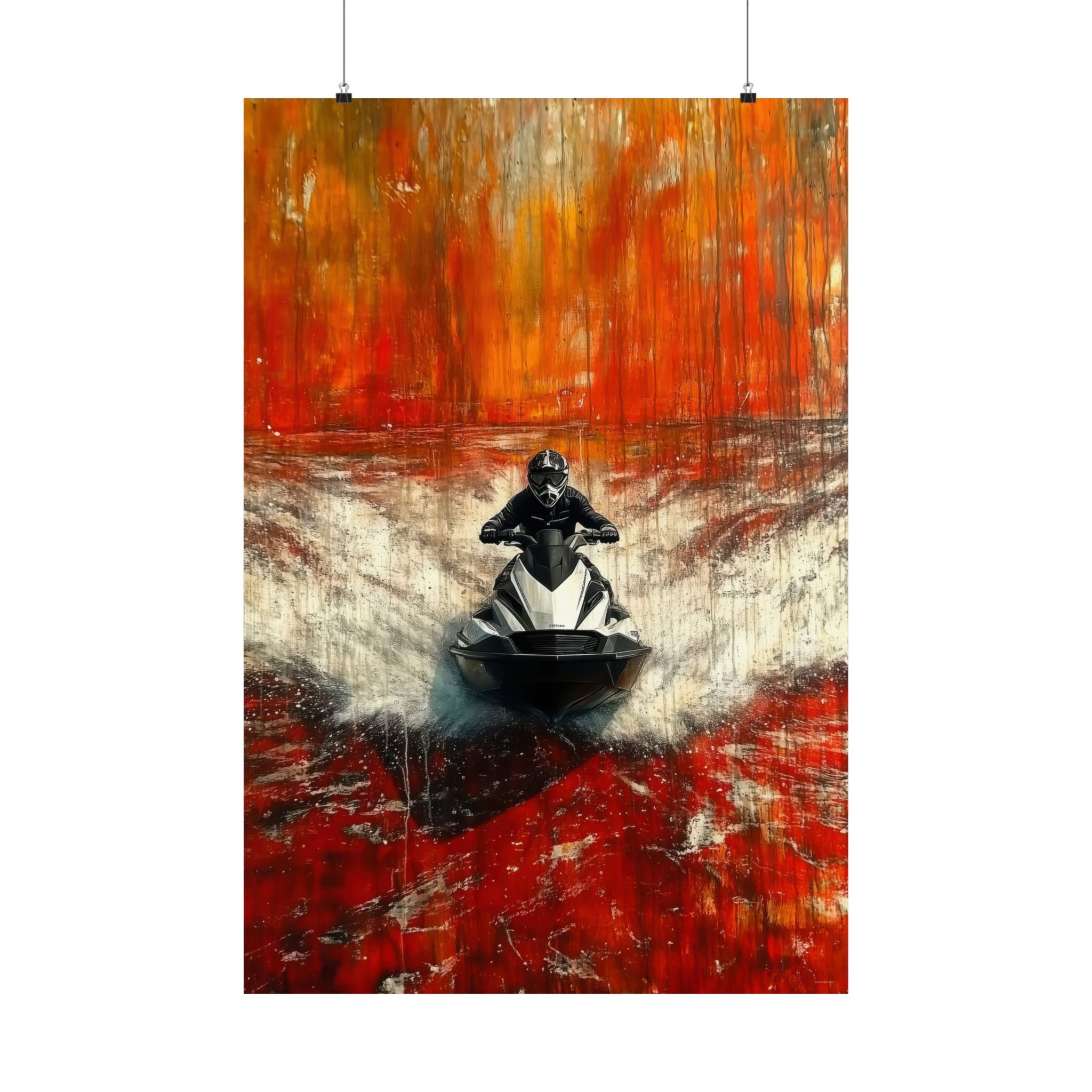 Skier in Red - Watersports - Poster