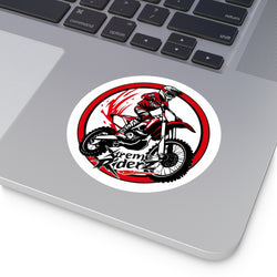 Motocross- Xtreme Riderz- Round Vinyl Stickers