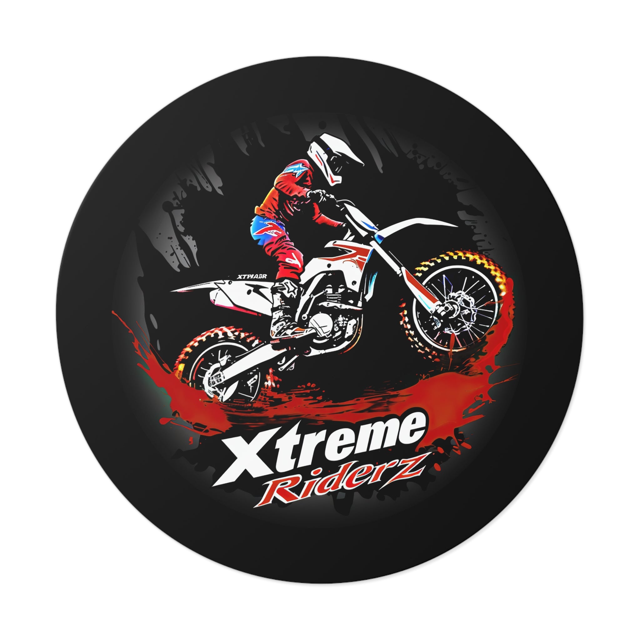 Motocross- Xtreme Riderz- Round Vinyl Stickers