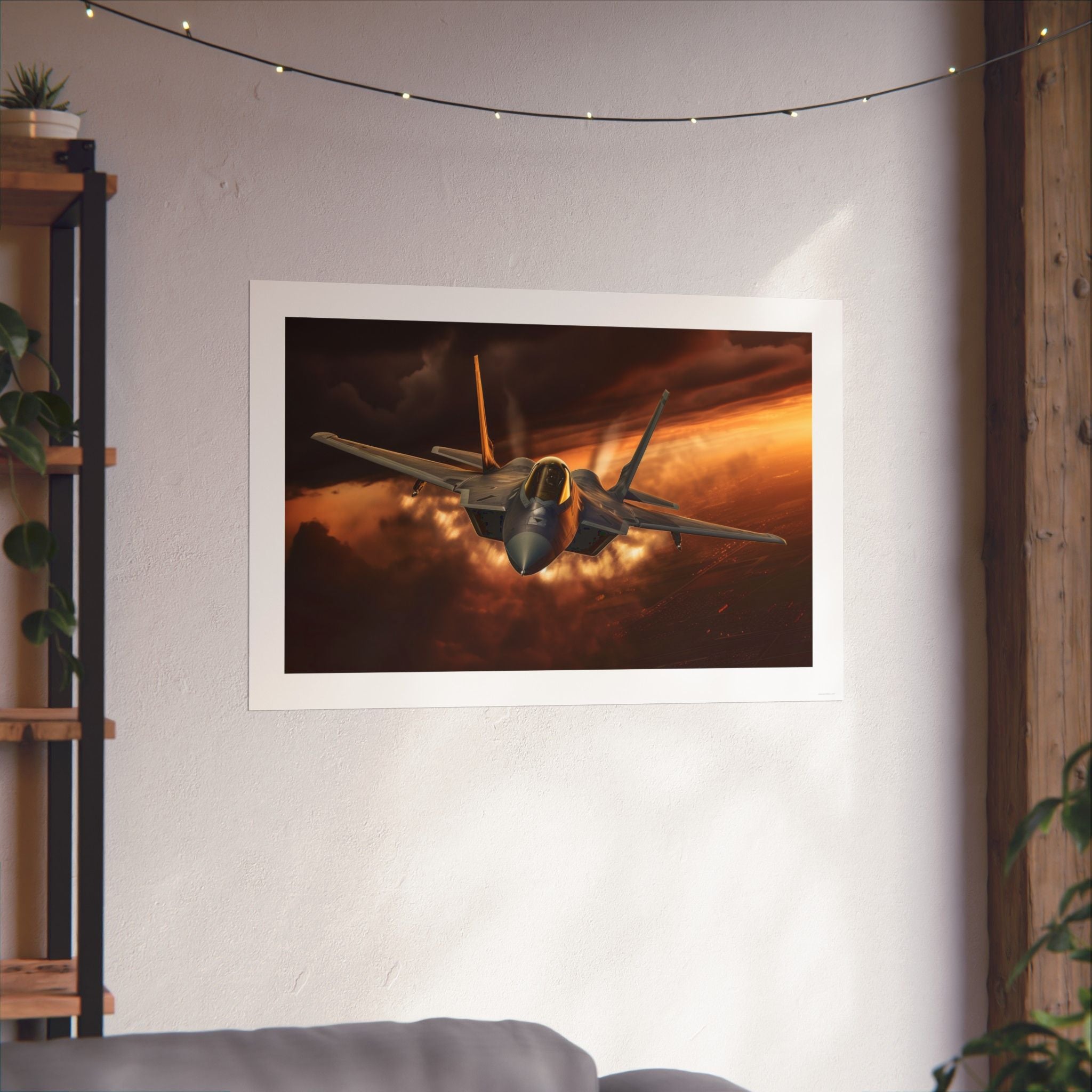 F22 Raptor Sunset Storm - Aviation - Gallery Print Poster - DC0151