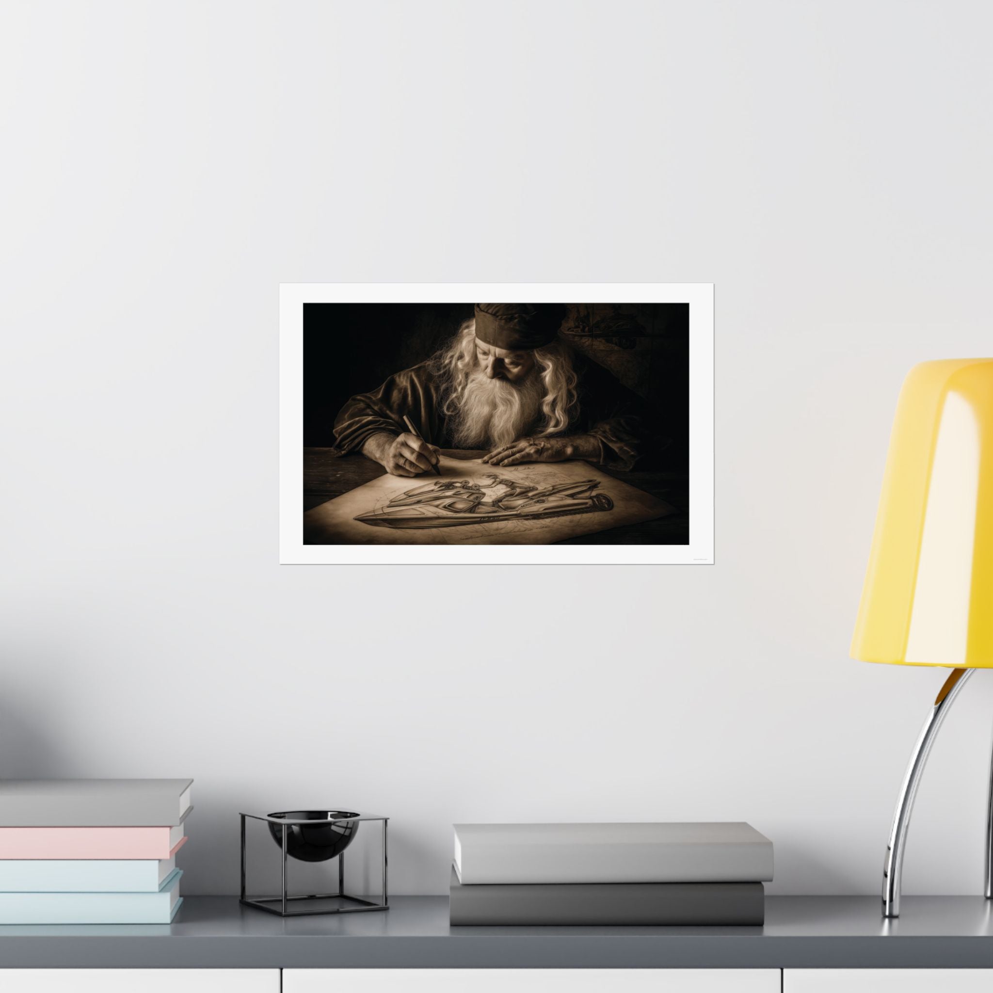 Leonardo de Vinci Creating the Jet Ski - Watersports - Gallery Print Poster - DC0257