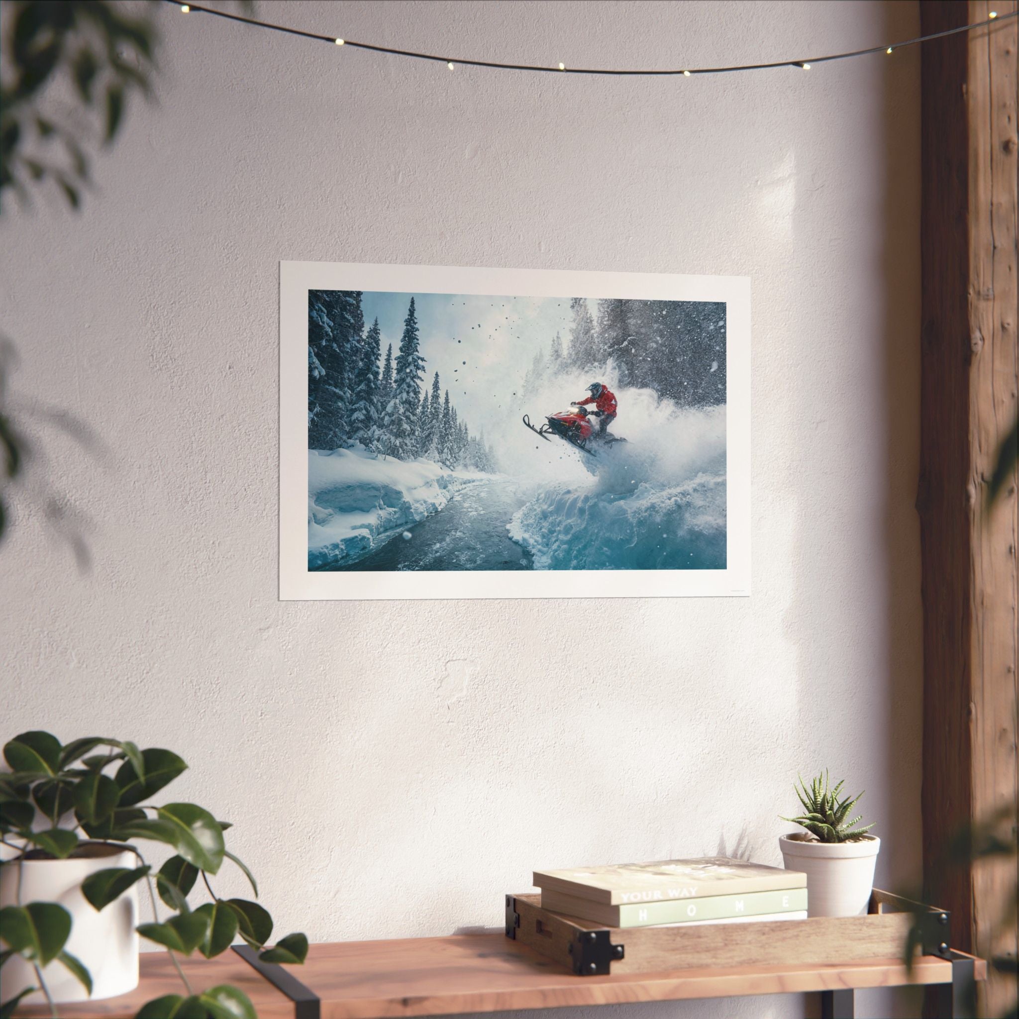 River Jump - Snowmobile - Gallery Print Poster - DC0193