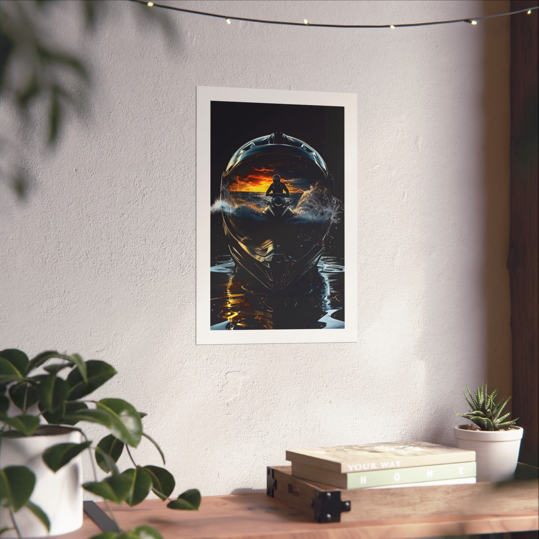 Sunset Helmet - Watersports - Gallery Print Poster - DC0210