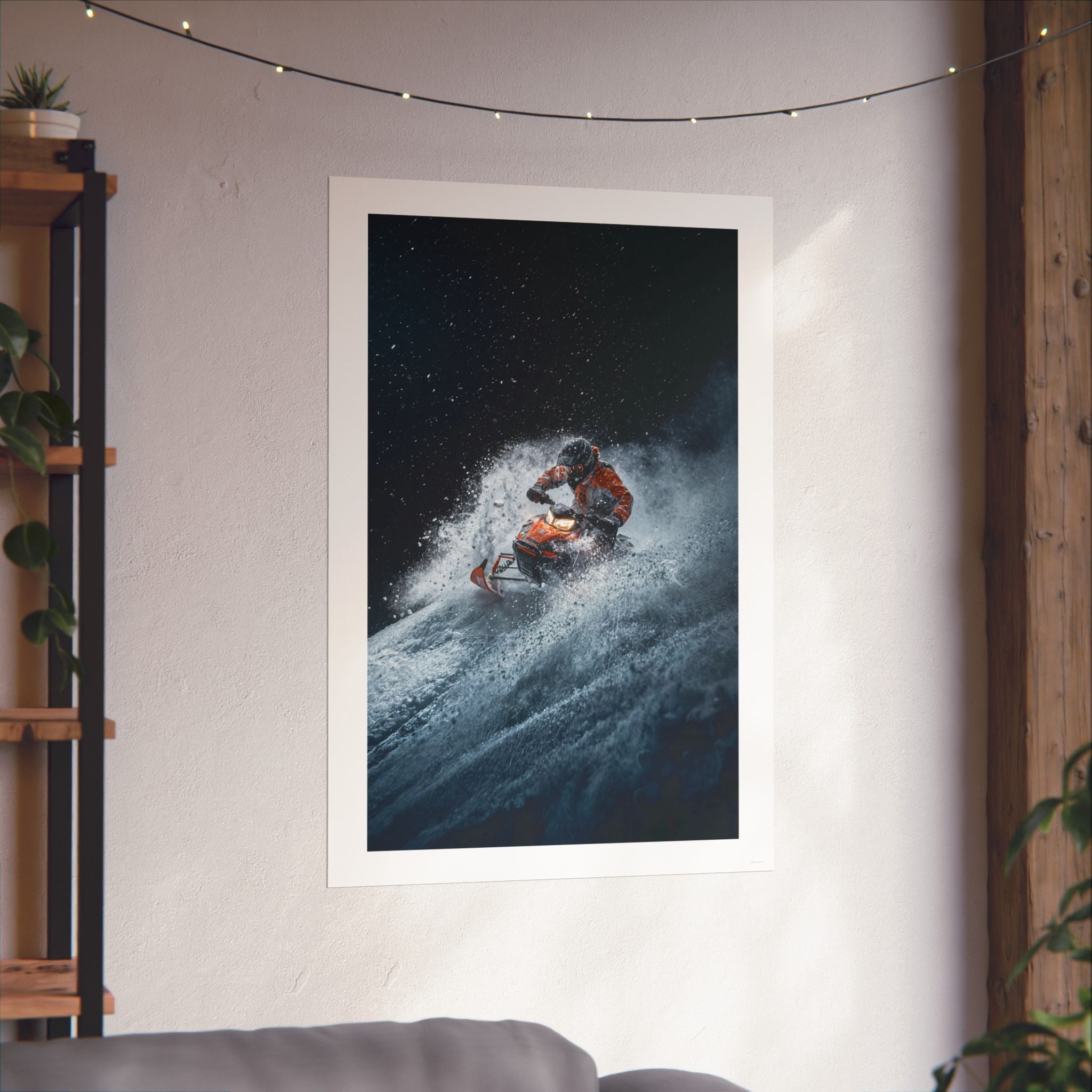 Downhill Cold Rush - Snowmobile - Gallery Print Poster - DC0190