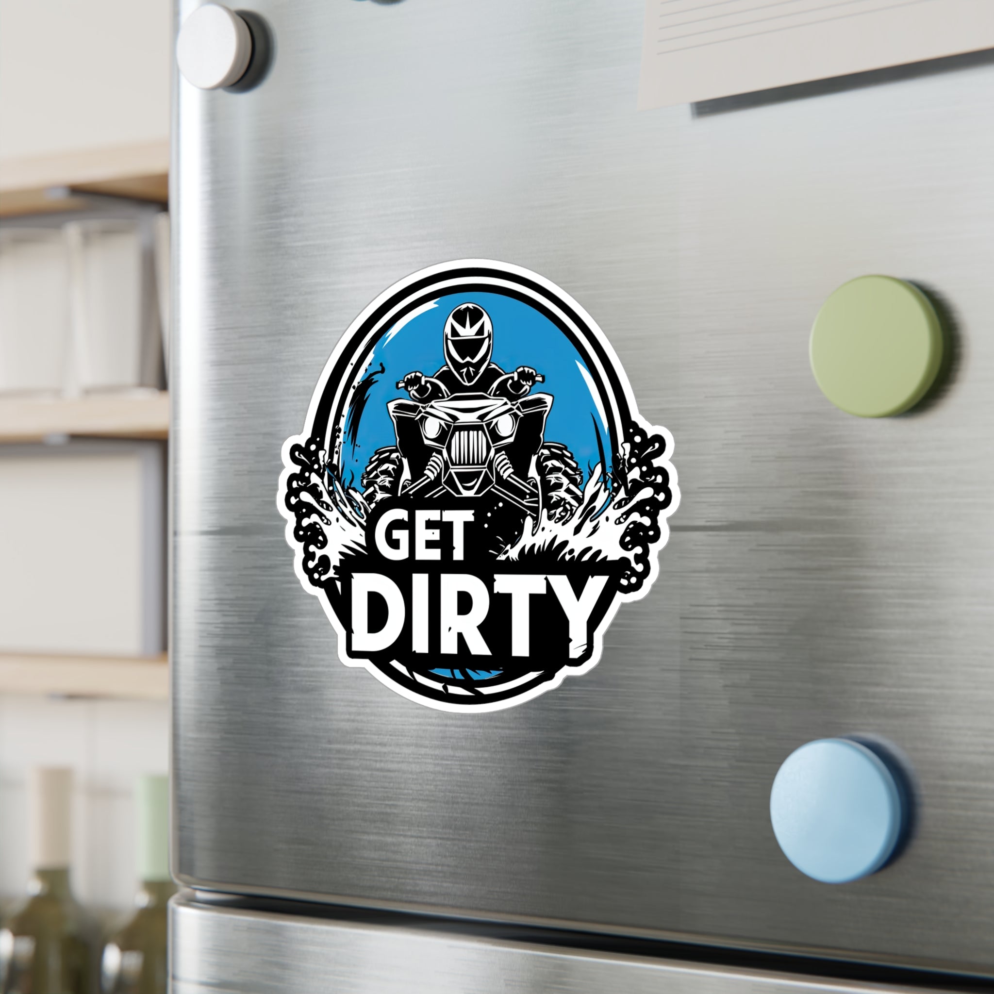 Get Dirty - ATV- Xtreme Riderz- Vinyl Decal Round