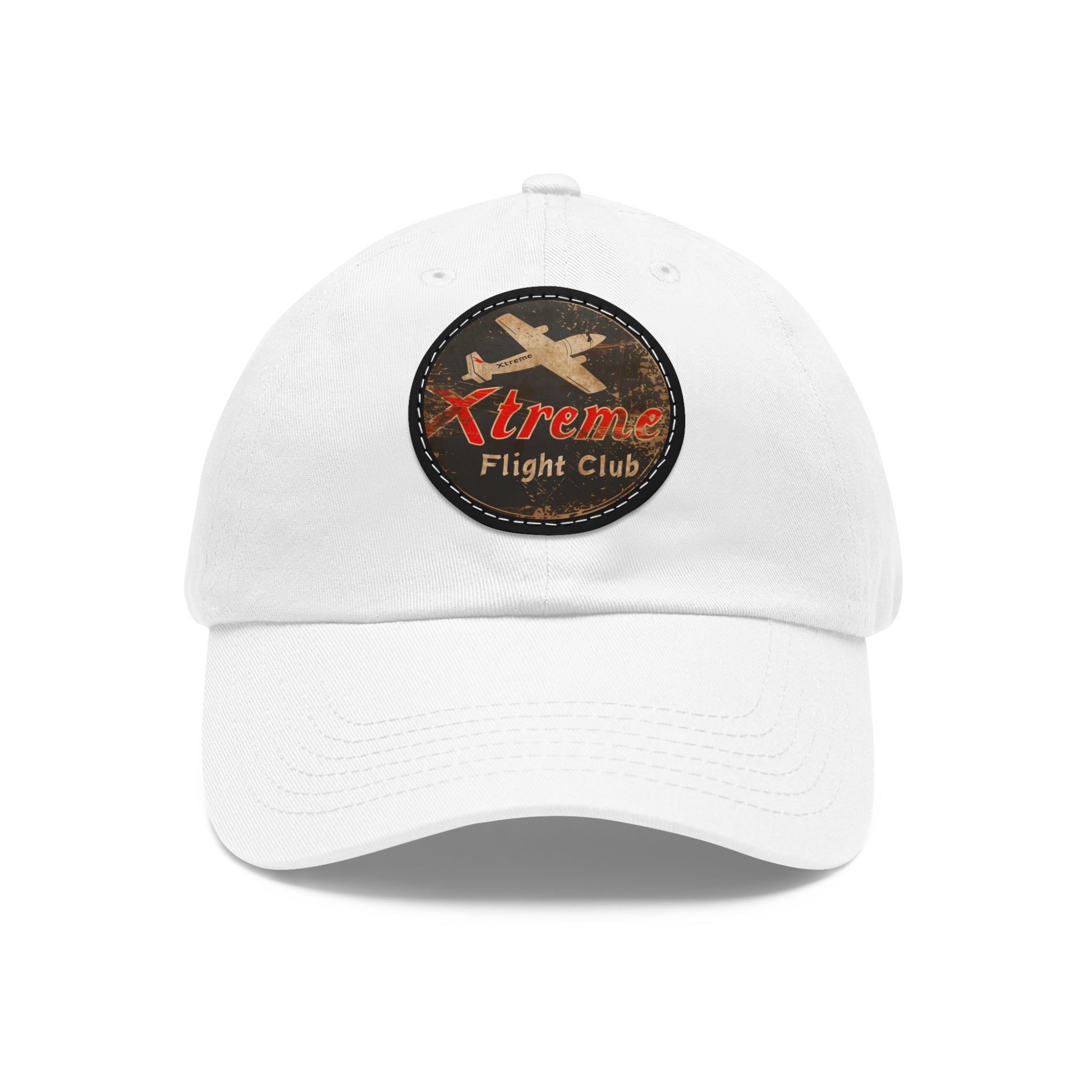 Xtreme Riderz Flight Club Vintage Airplane ~ Dad Hat with Leather Patch