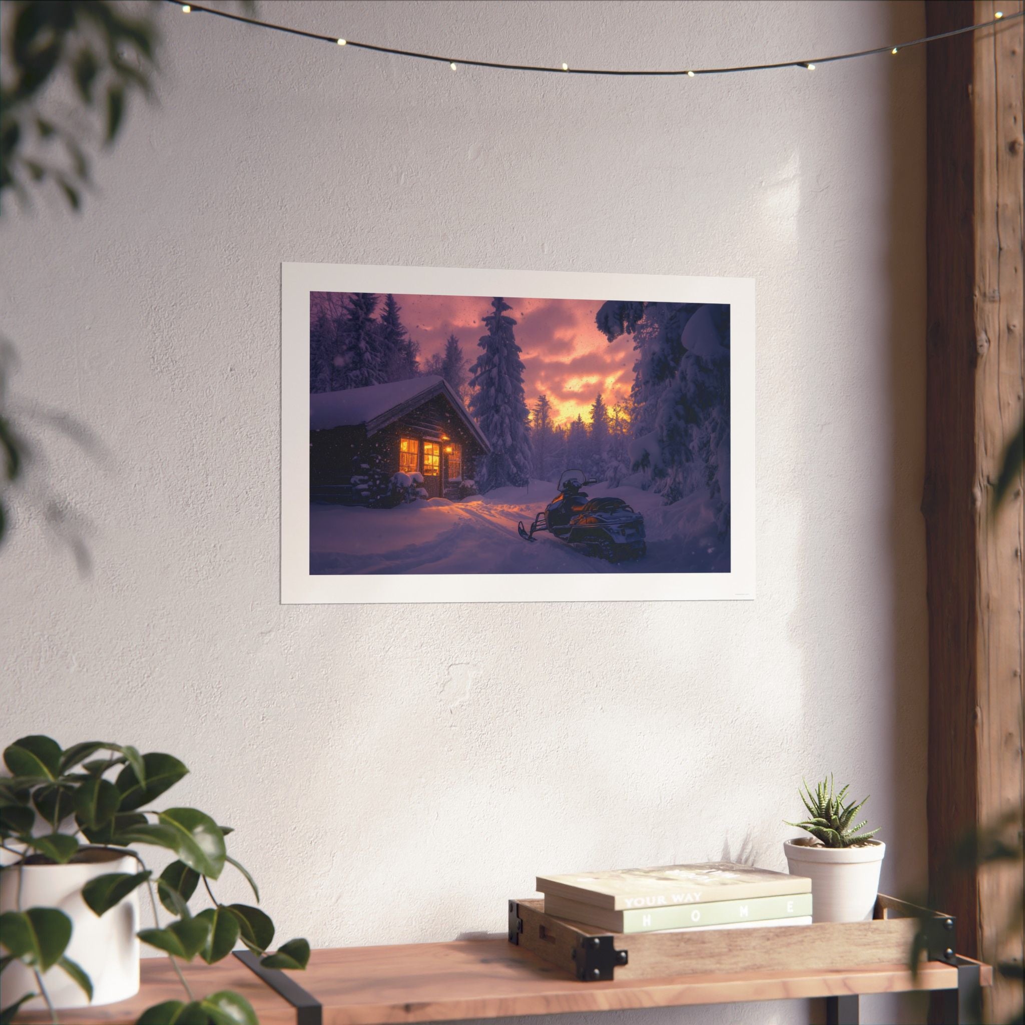 Winter Glow - Snowmobile - Gallery Print Poster - DC0194