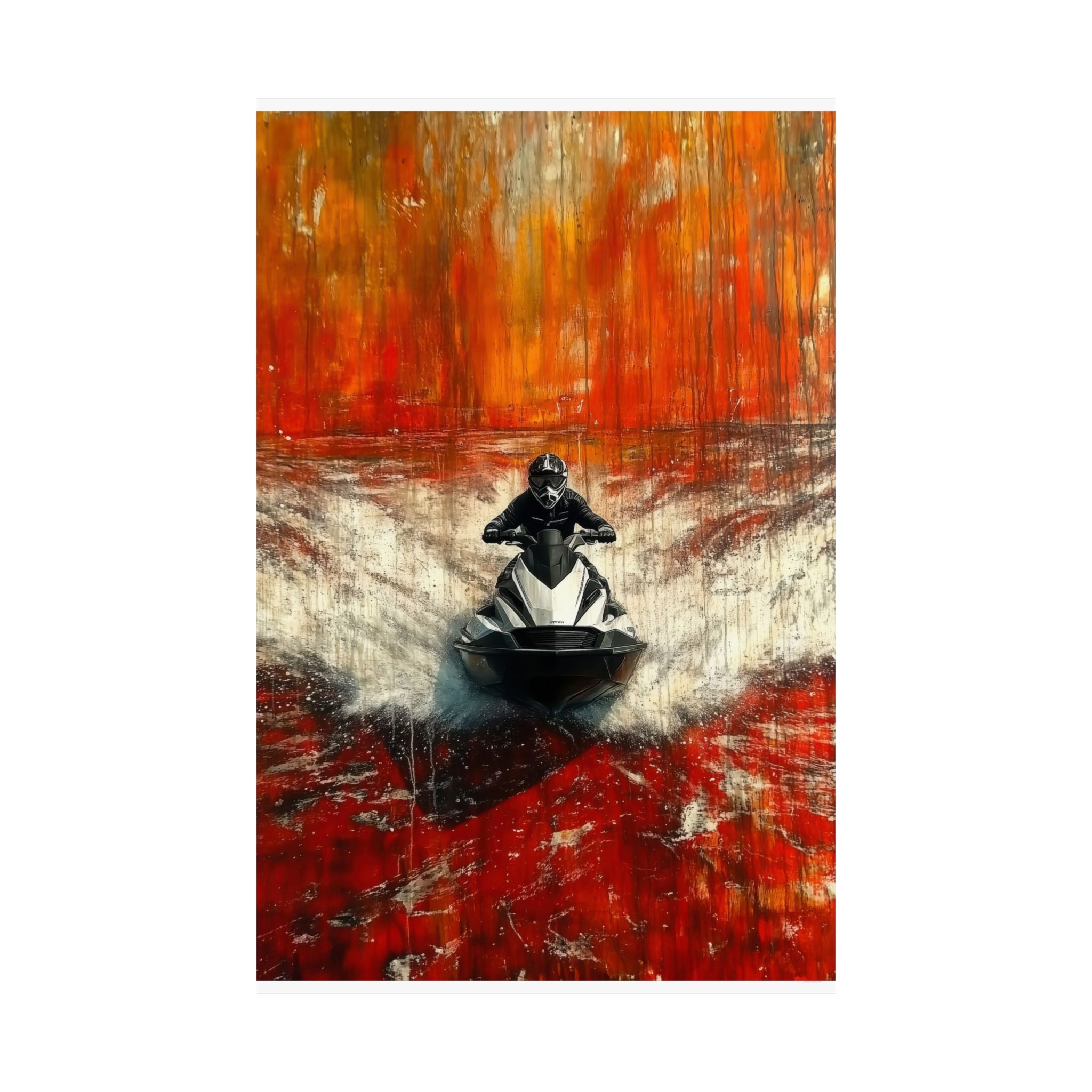 Skier in Red - Watersports - Poster