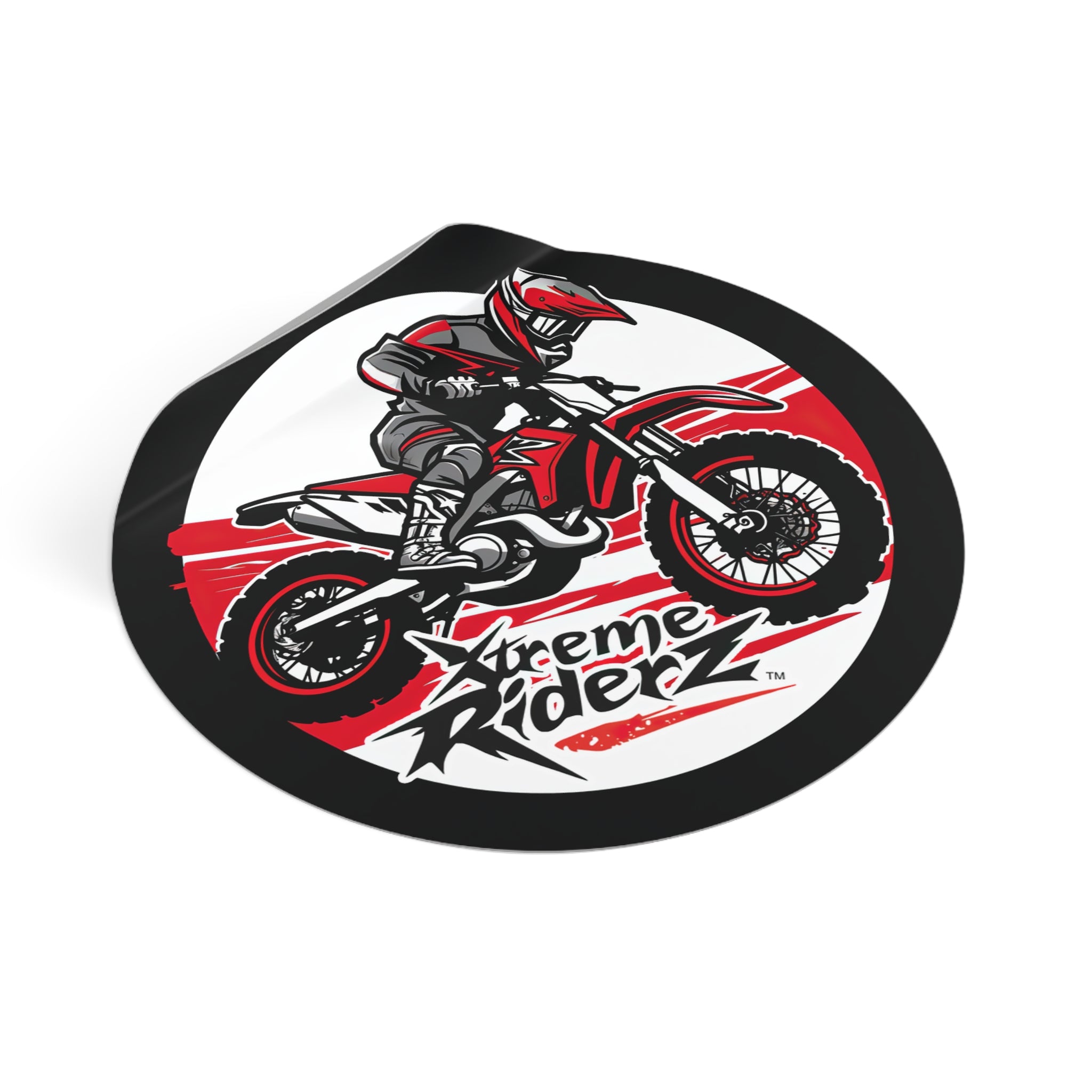 Motocross- Xtreme Riderz- Round Vinyl Stickers