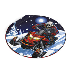 Skeleton on Snowmobile- Xtreme Riderz- Round Vinyl Stickers