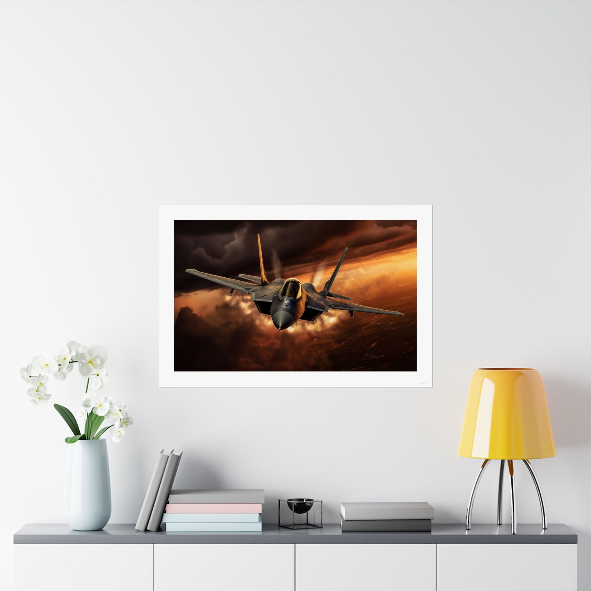 F22 Raptor Sunset Storm - Aviation - Gallery Print Poster - DC0151