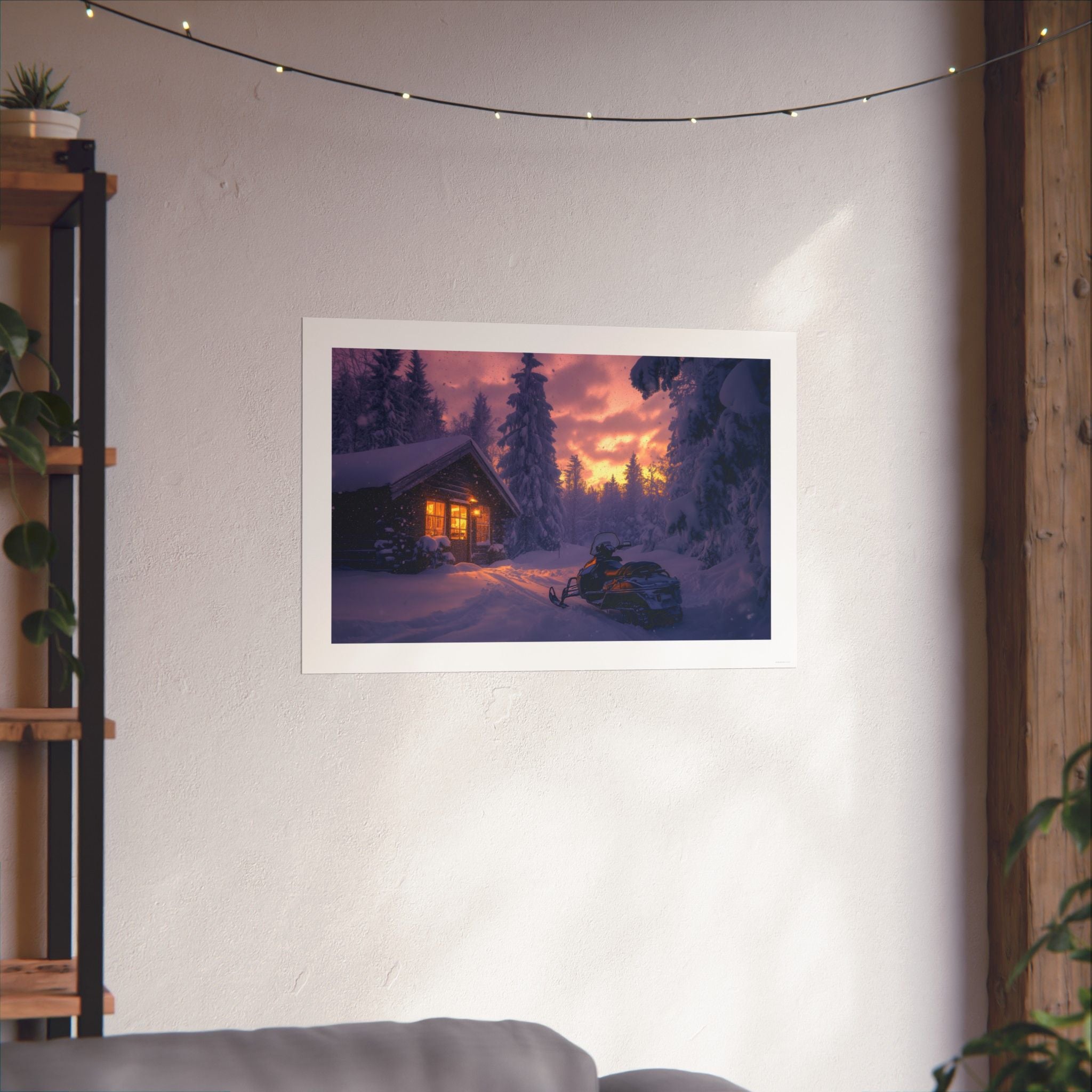 Winter Glow - Snowmobile - Gallery Print Poster - DC0194