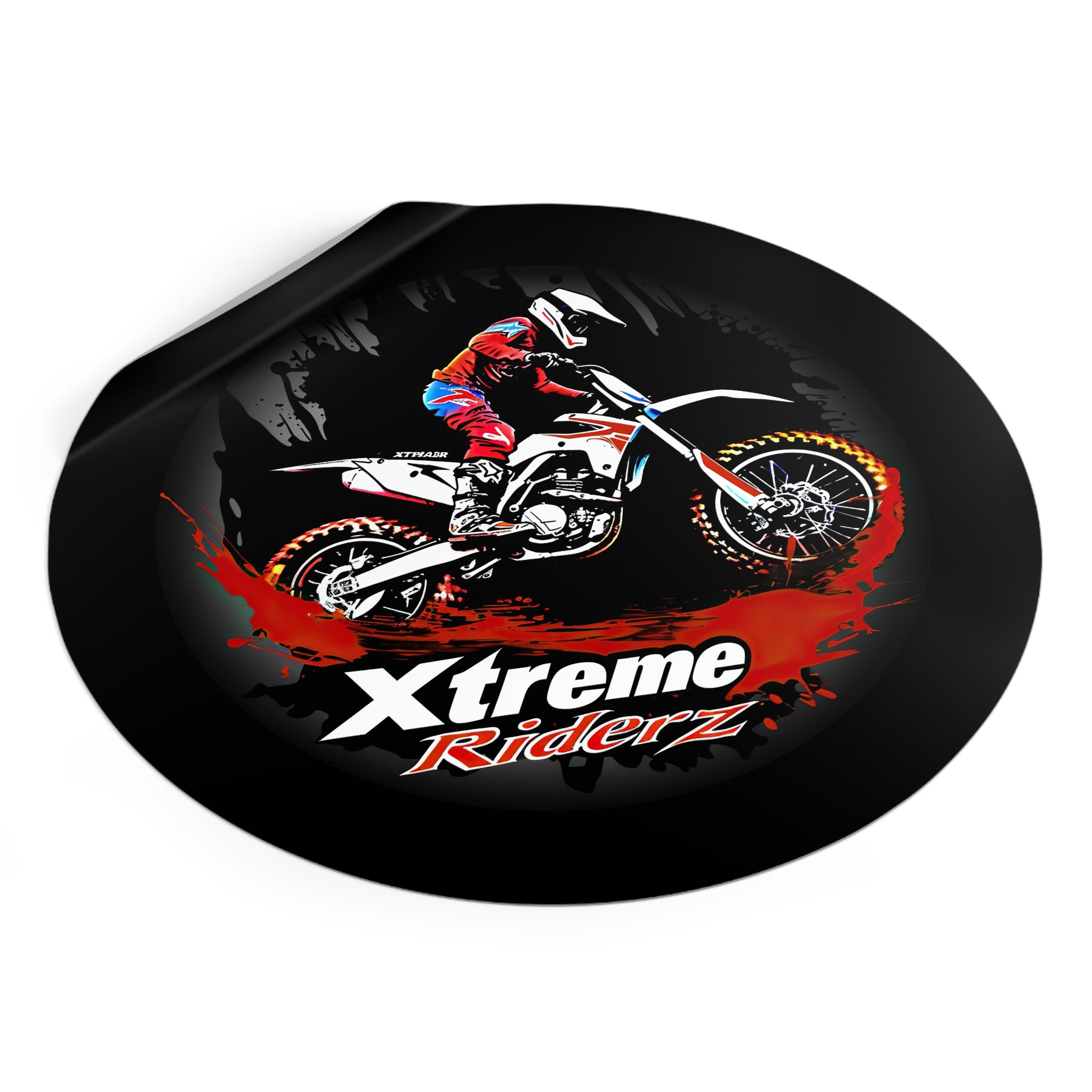 Motocross- Xtreme Riderz- Round Vinyl Stickers